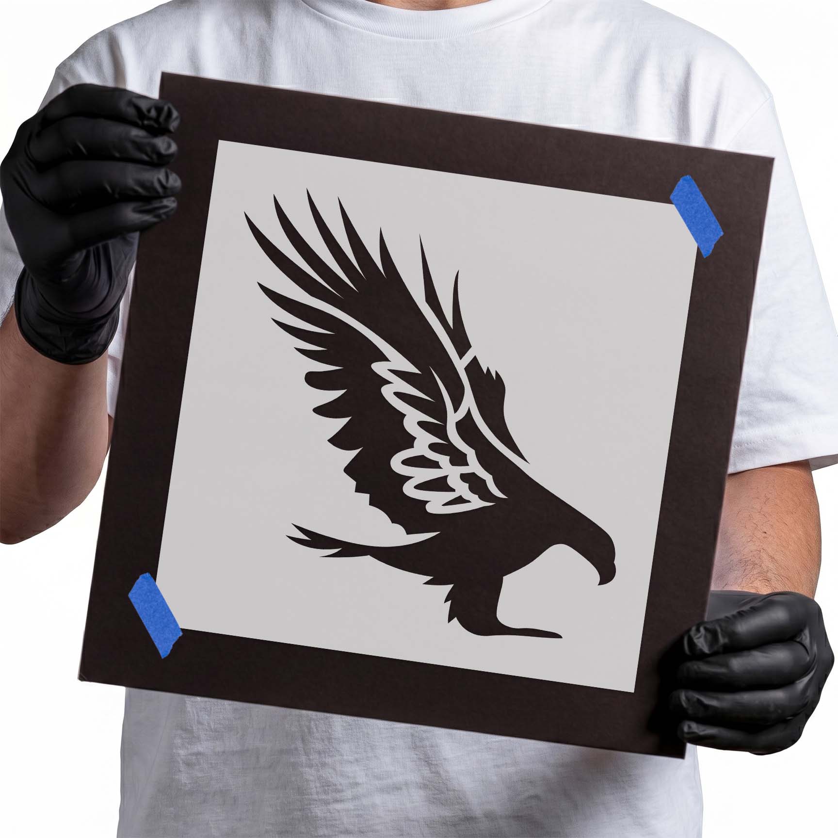 Attacking Eagle Stencil