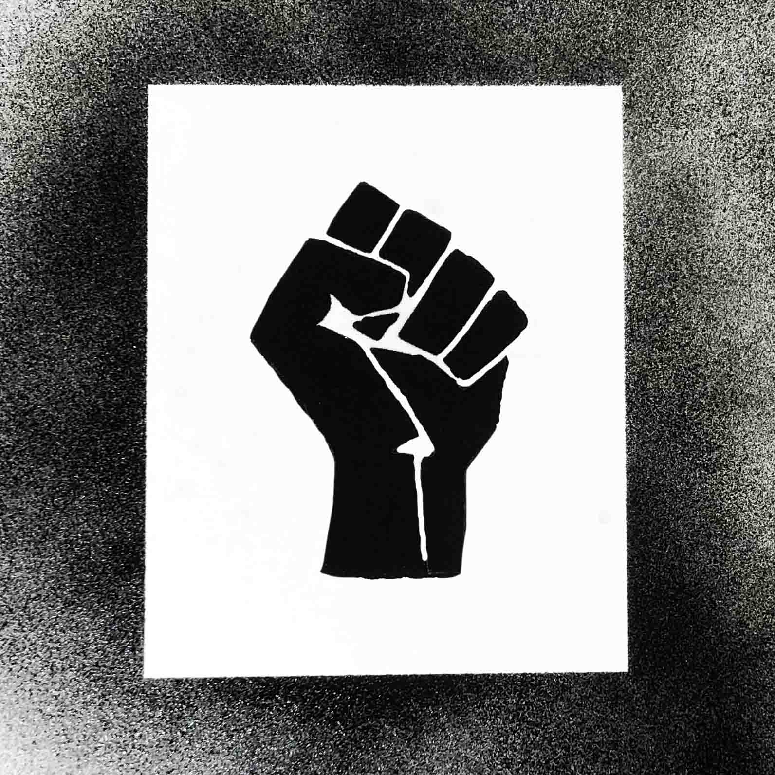 Raised Fist Stencil