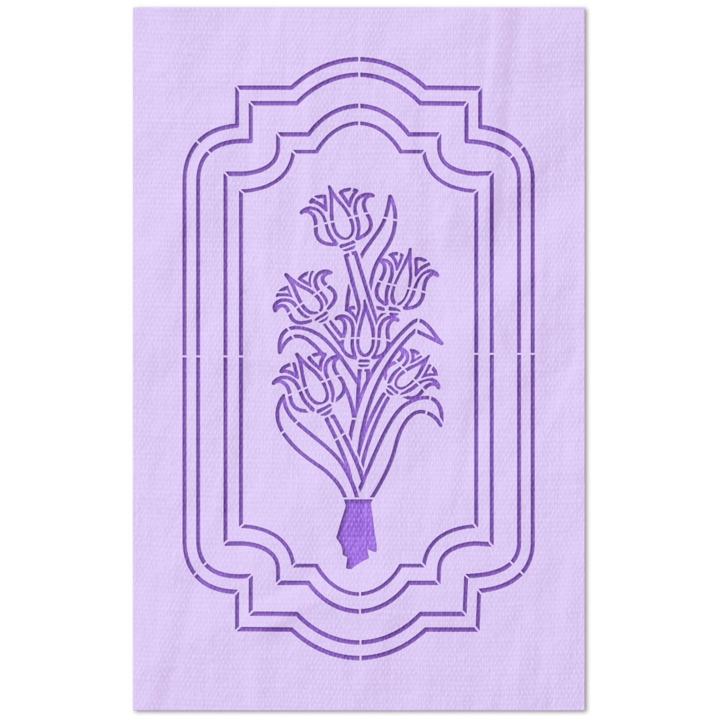 Bouquet with Border Stencil