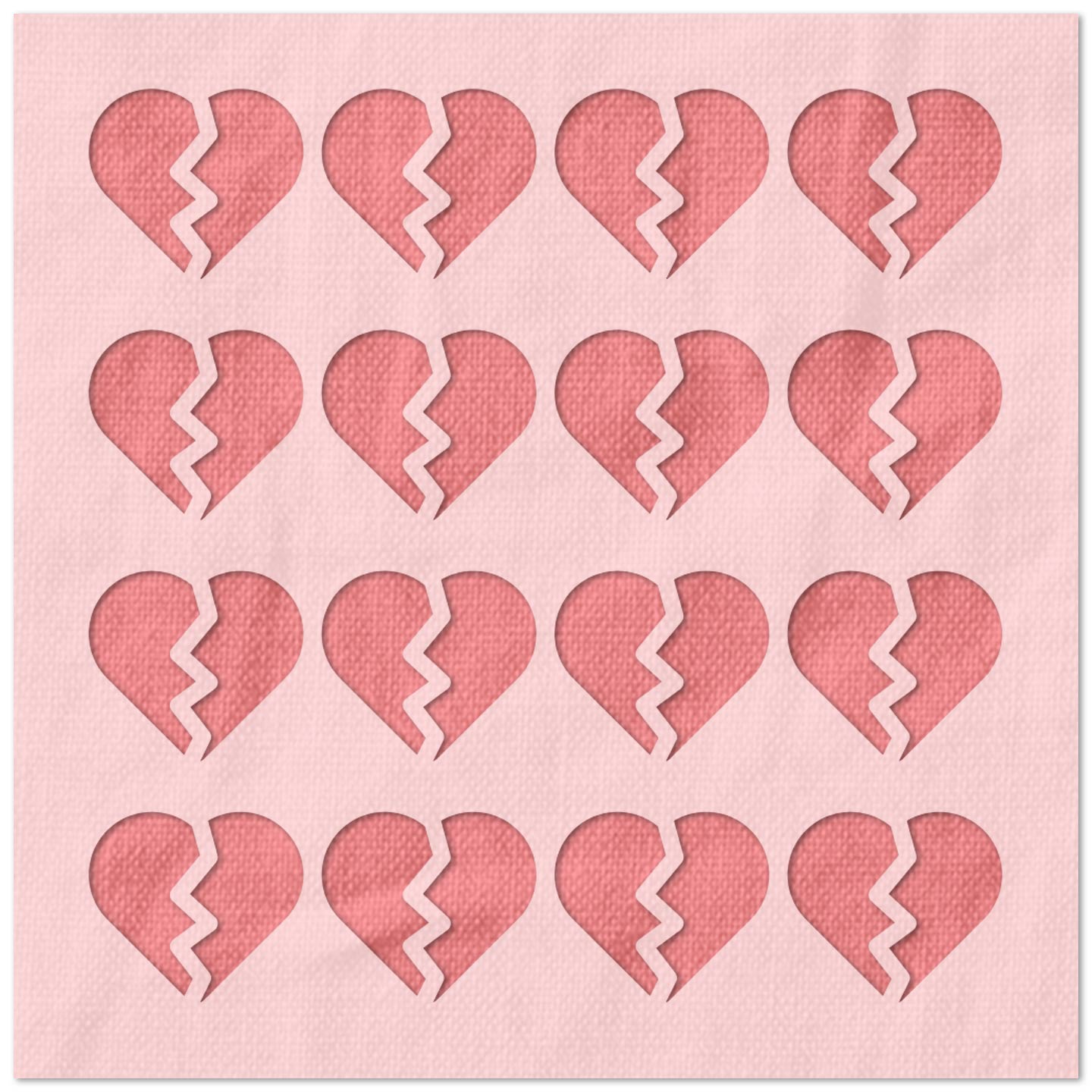 Broken Heart Pattern Stencil