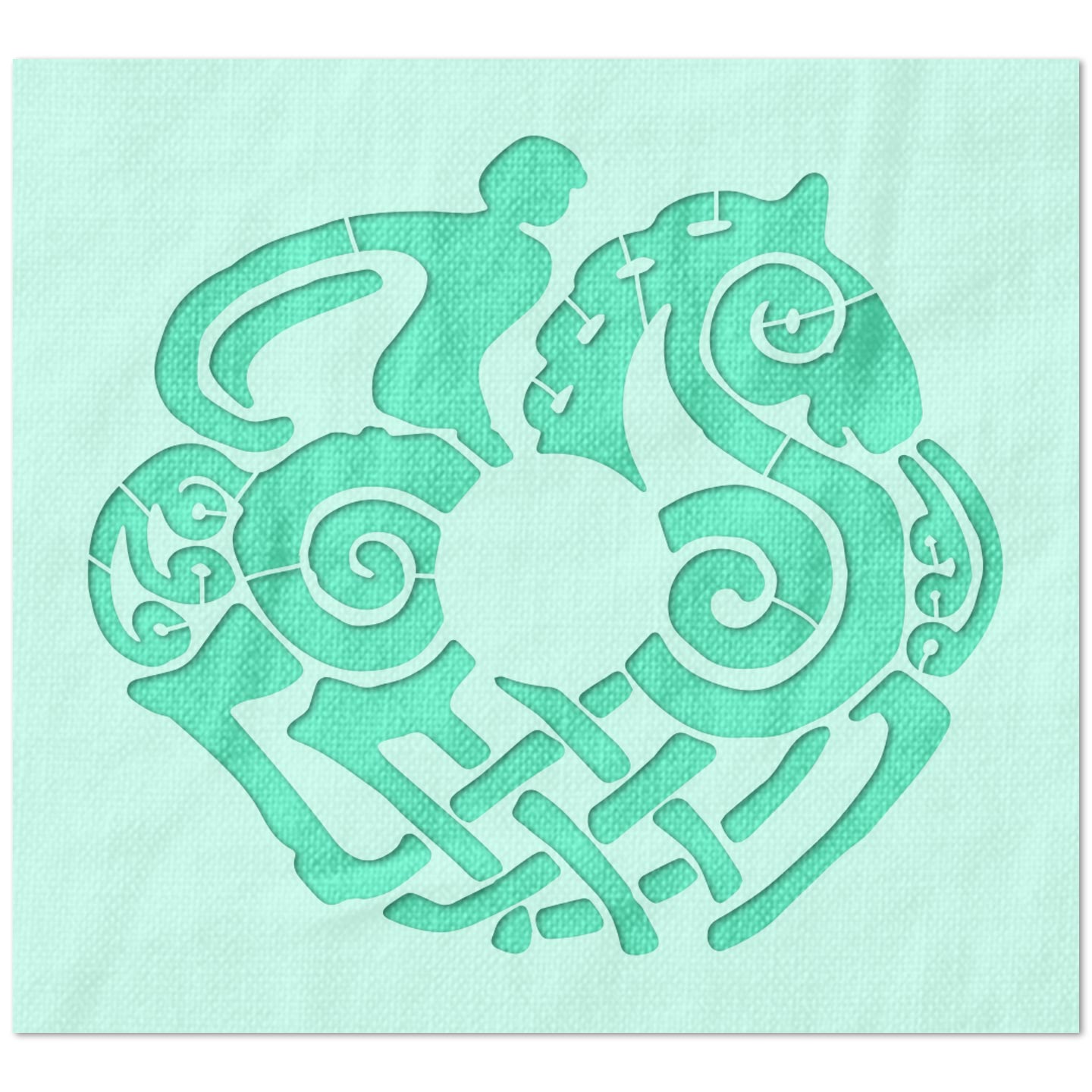 Celtic Shield Running Horseman Stencil