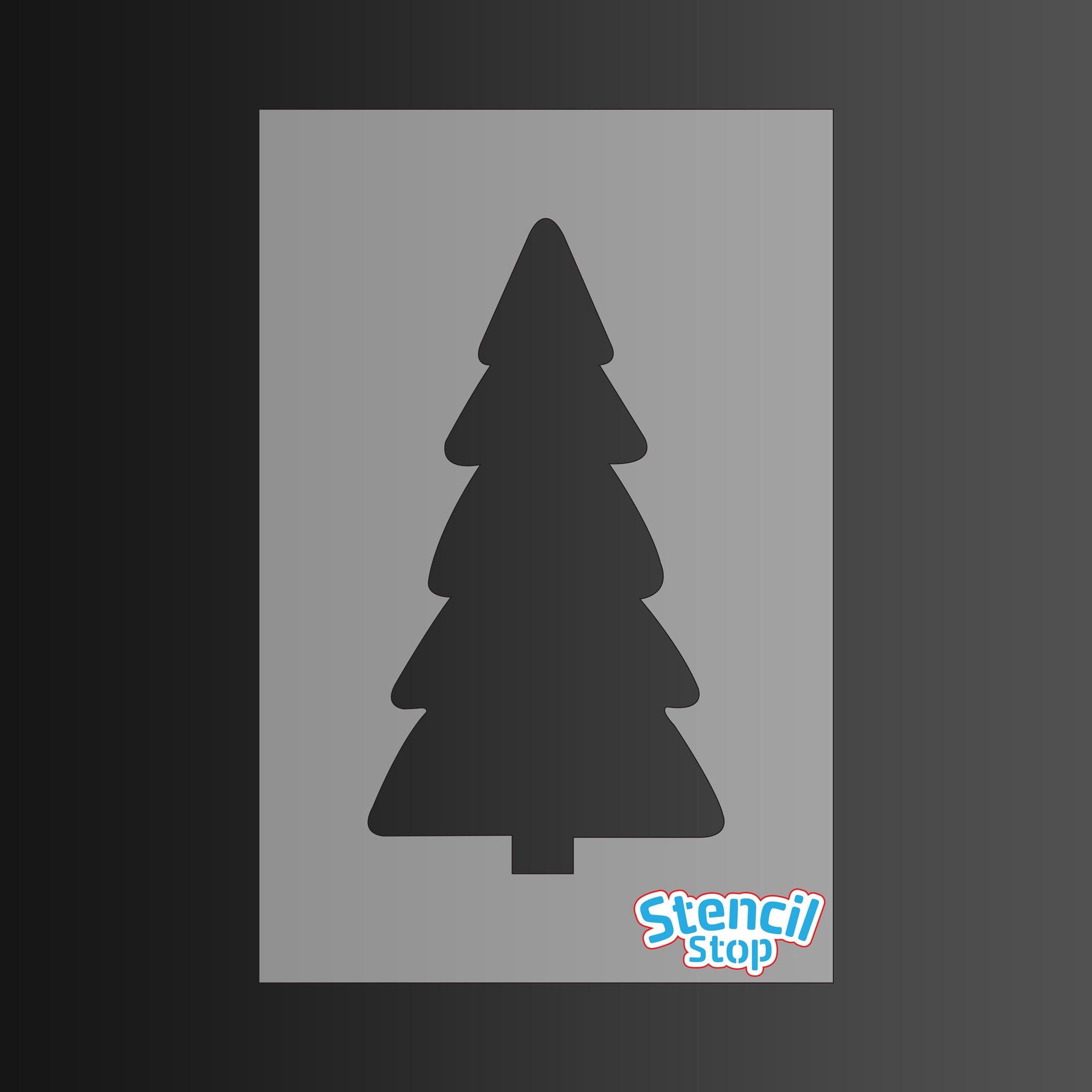 Rounded Christmas Tree Stencil