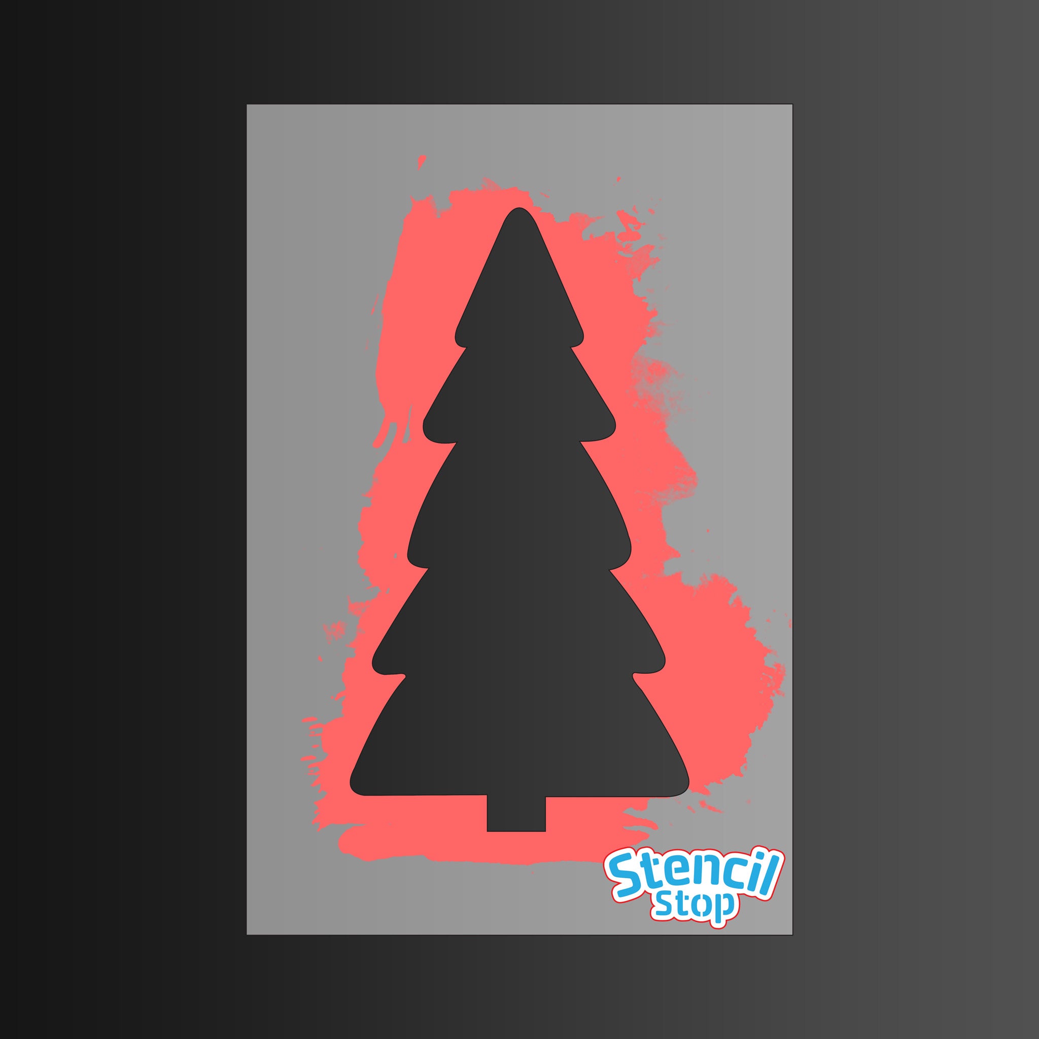 Rounded Christmas Tree Stencil