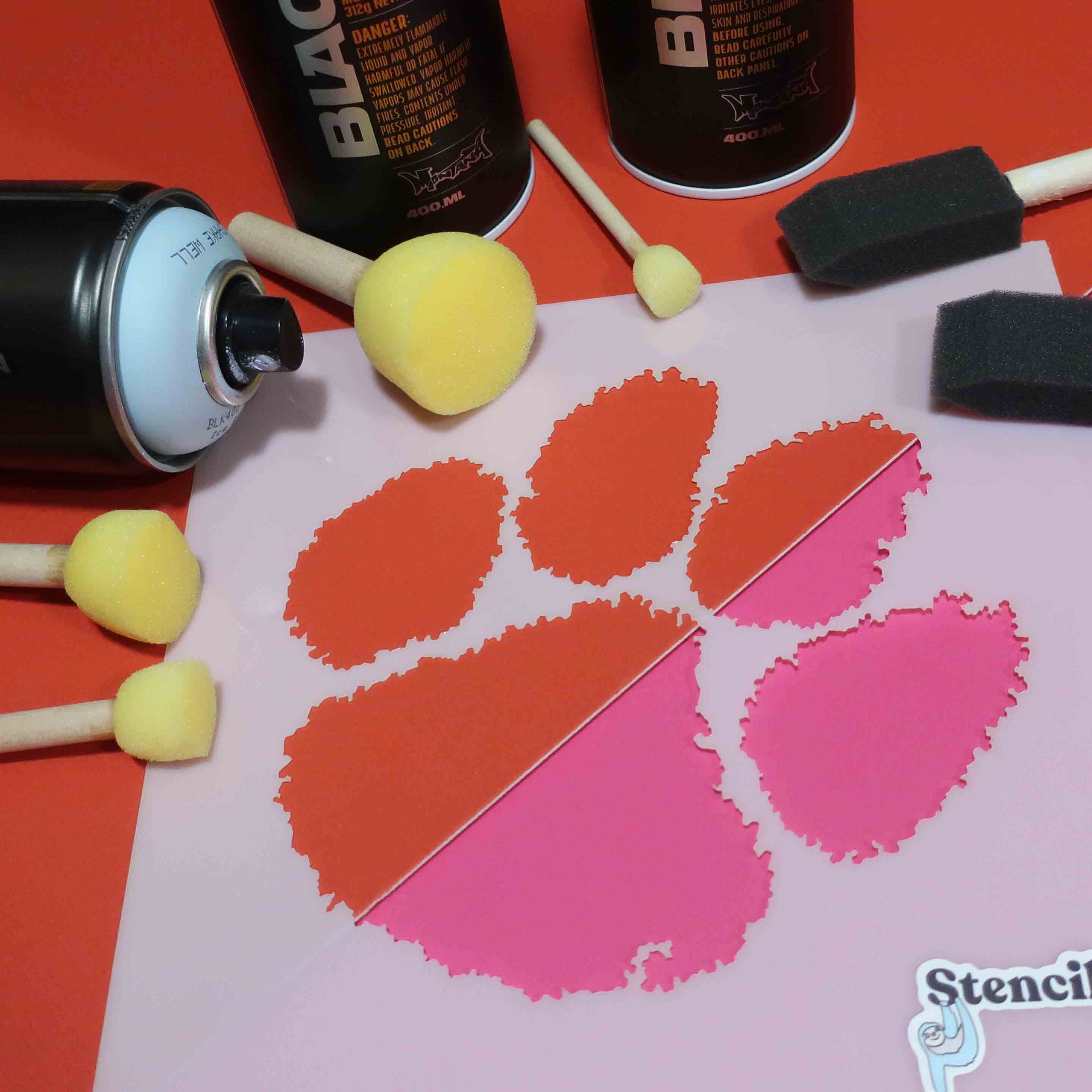 Clemson Tigers Paw Logo Stencil