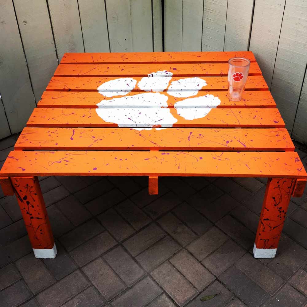 Clemson Stencil on Table