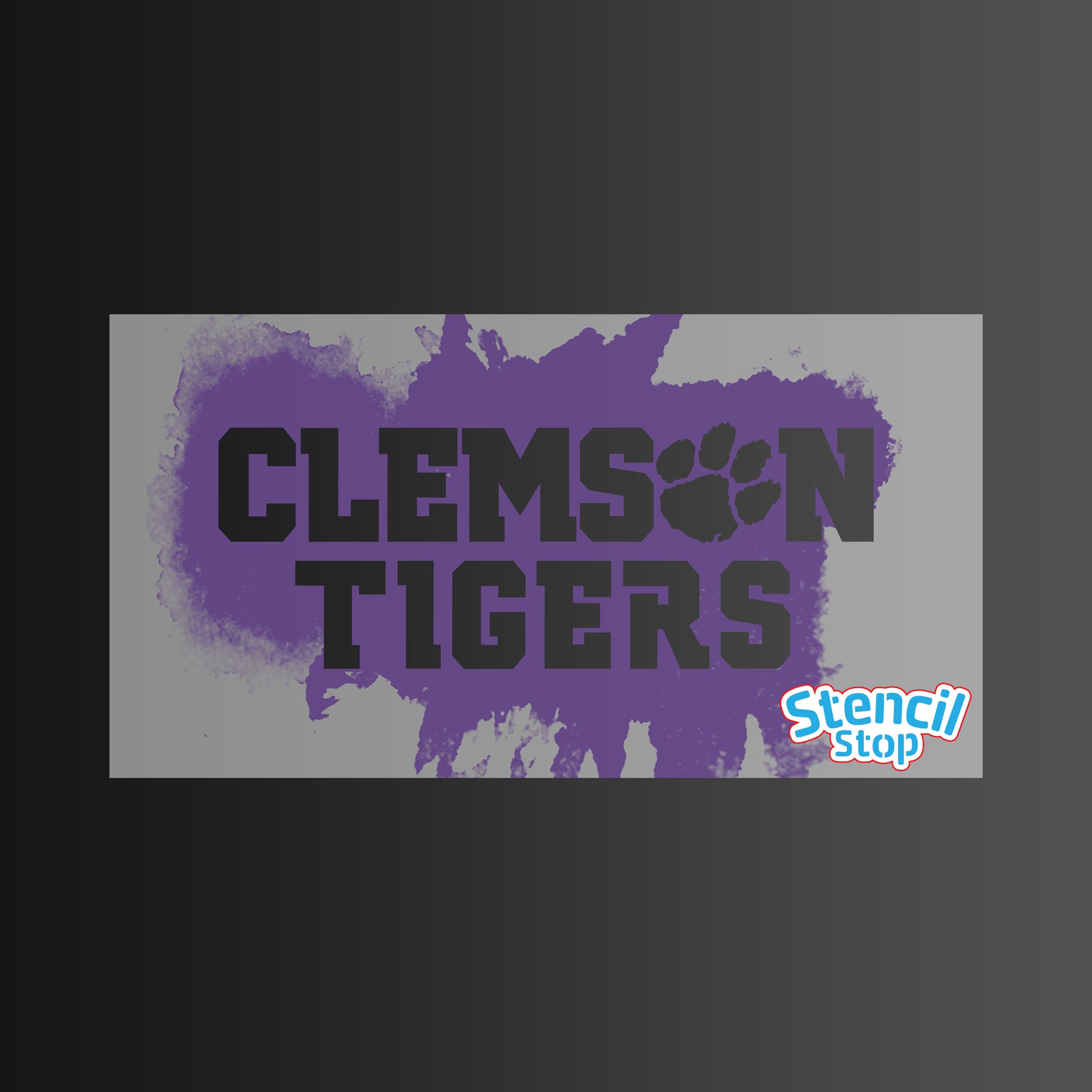 Clemson University Tigers Lettering Logo Stencil