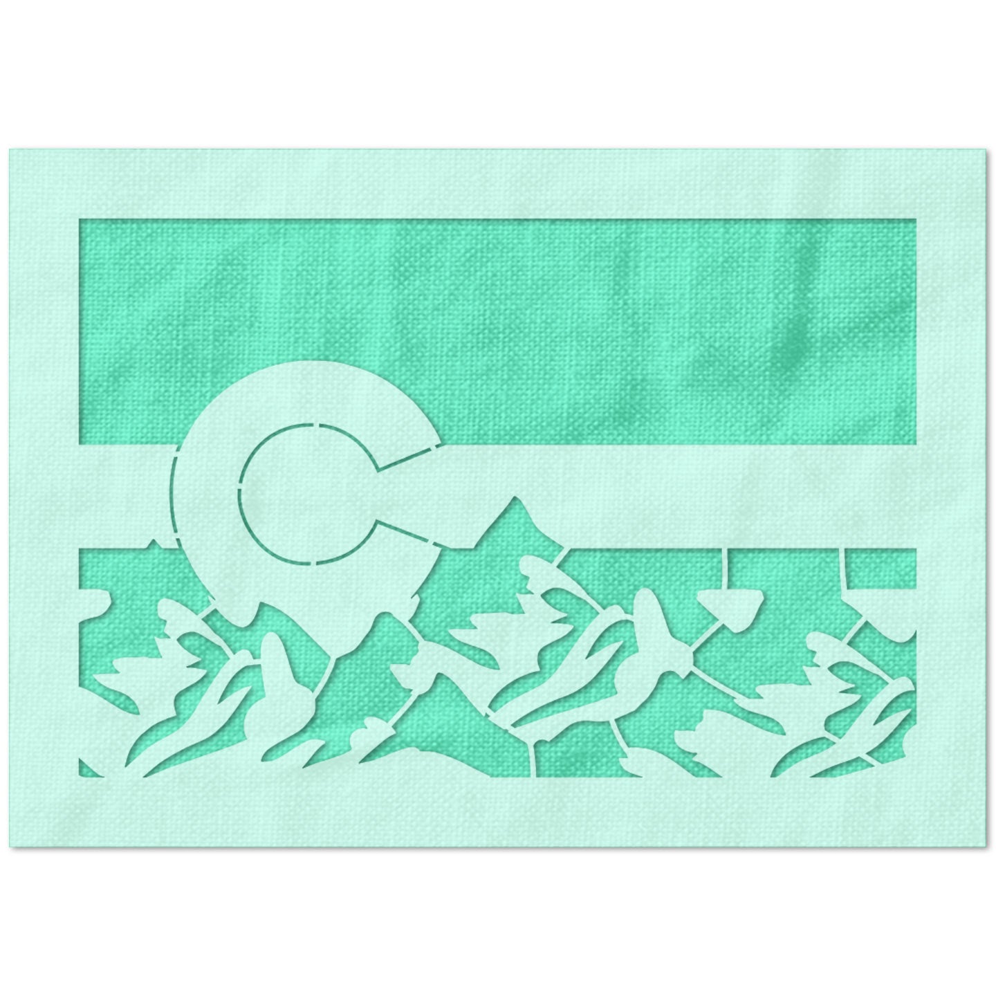 Colorado Flag with Mountains Stencil
