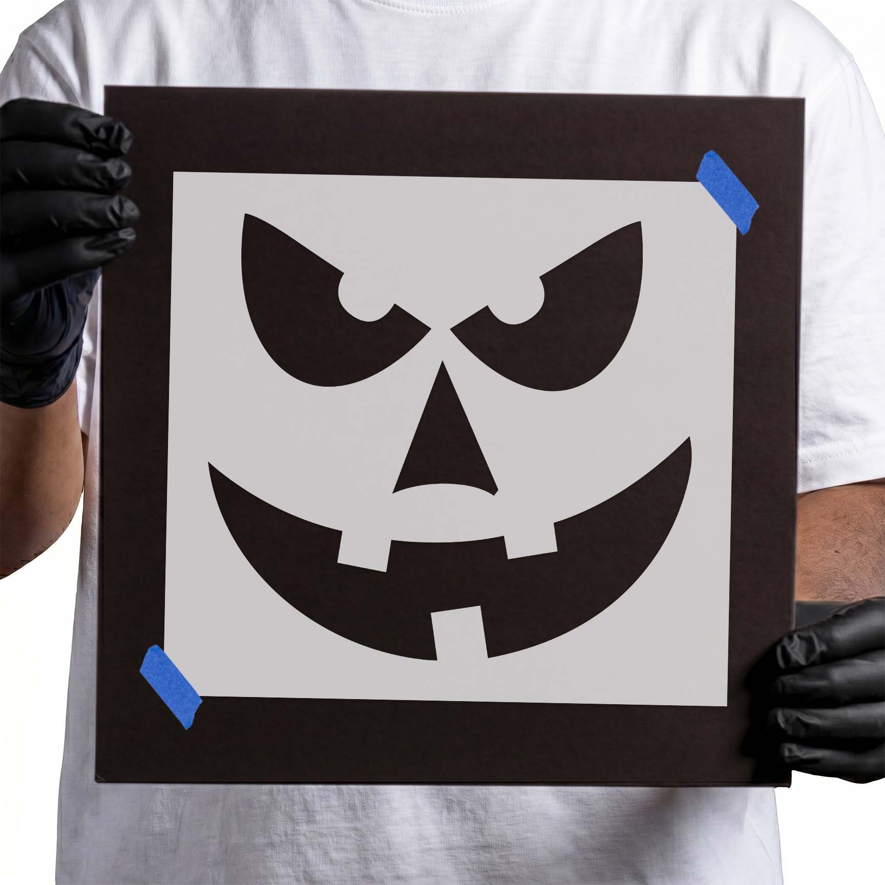 Crazy Jack O Lantern Face Stencil