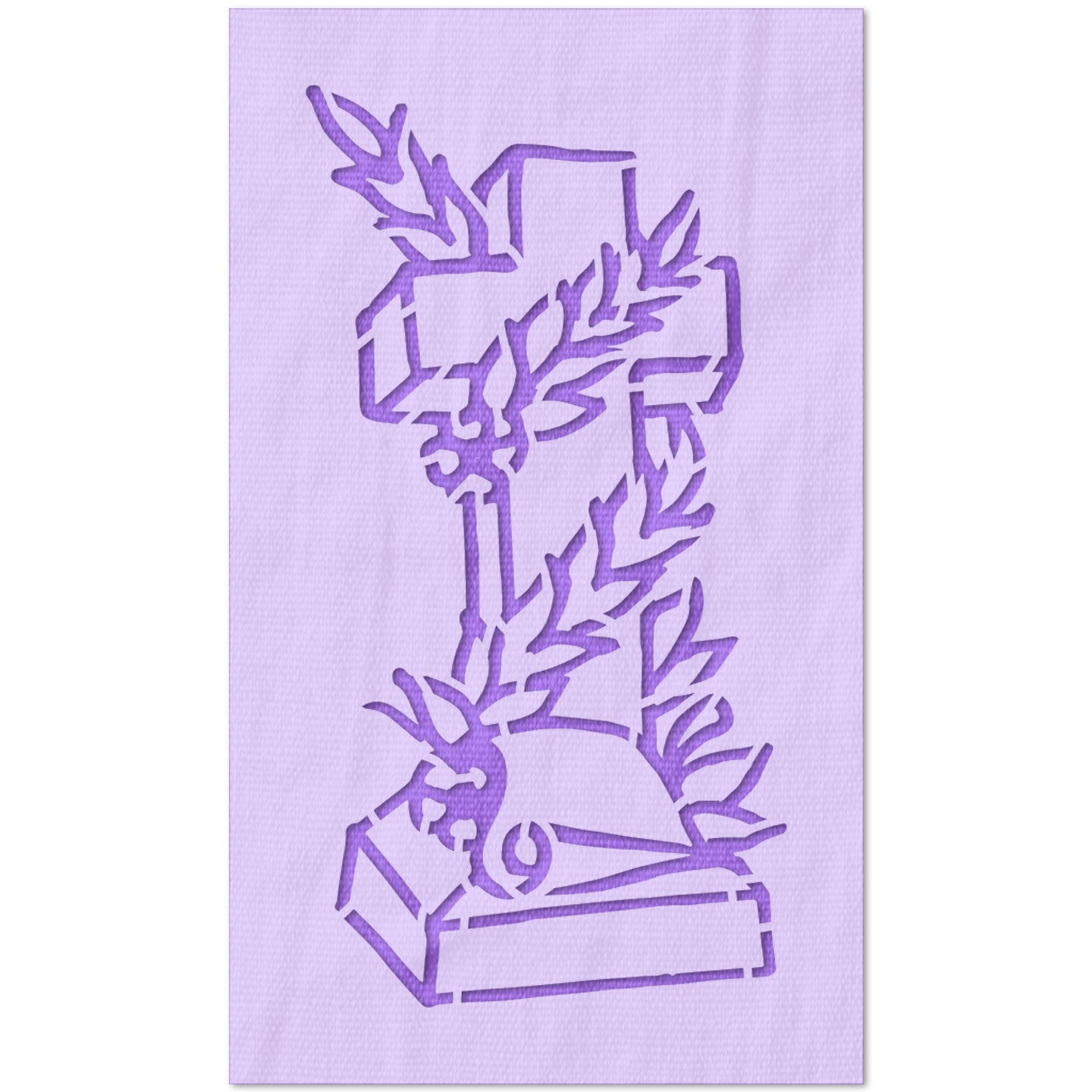 Cross with Ivy Stencil