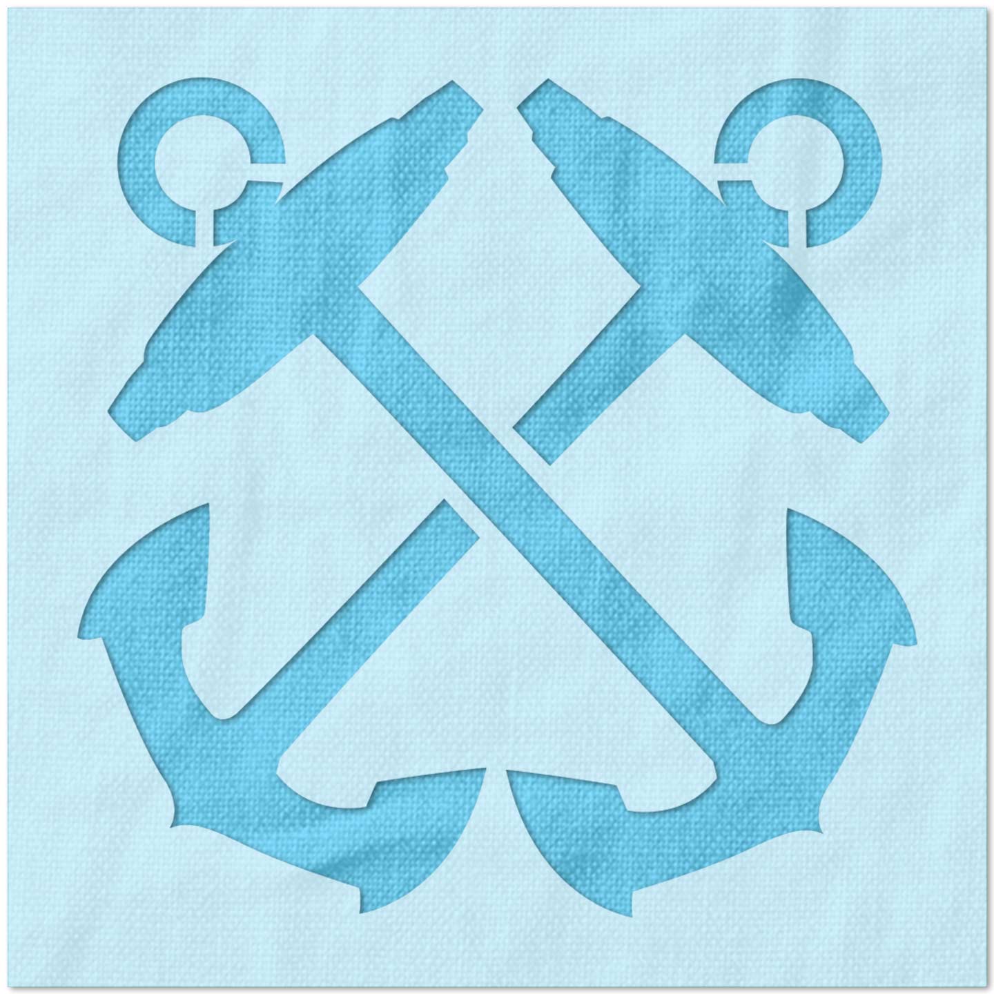 Crossed Anchors Stencil