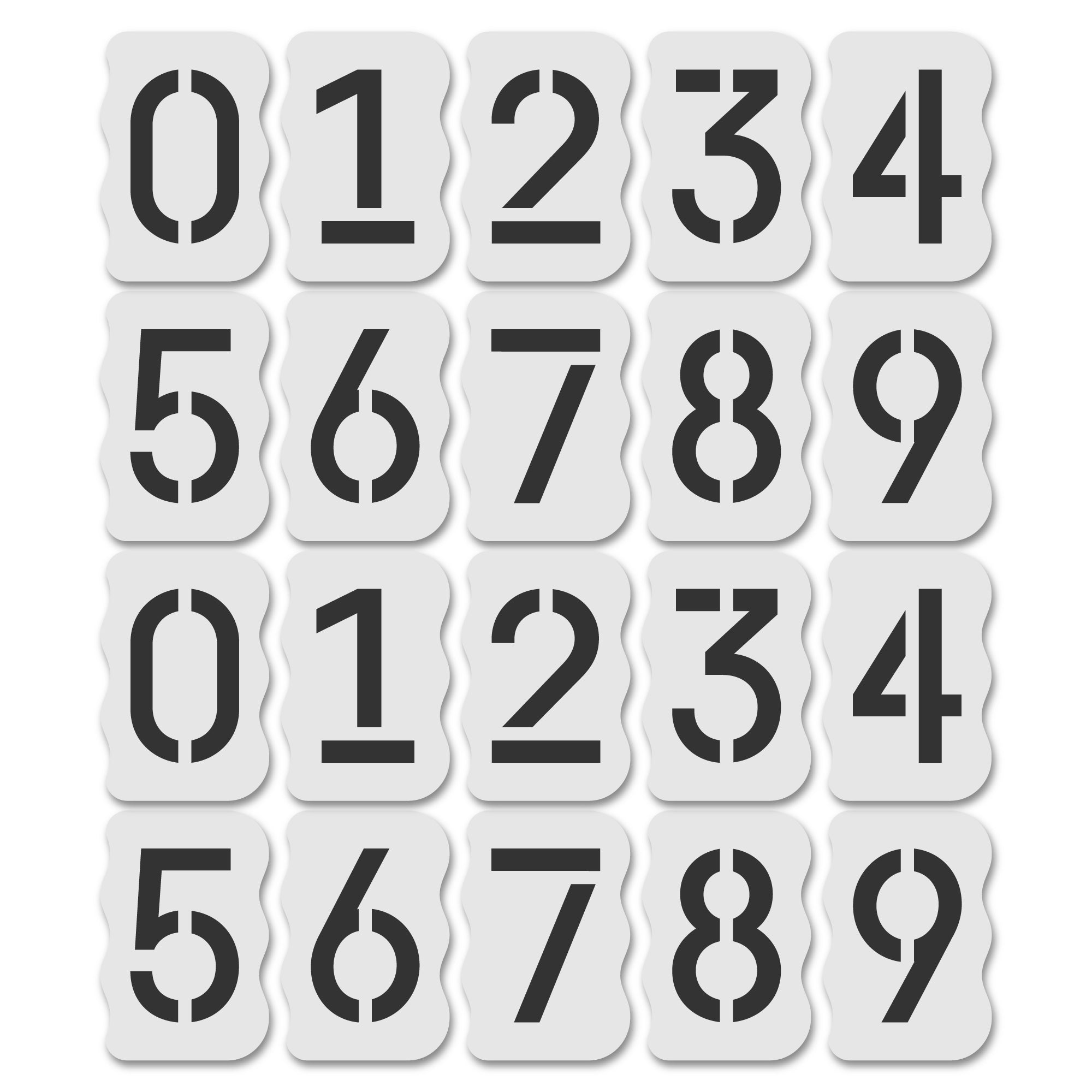 Letters & Numbers Alphabet Reusable Stencil Set // 50mm // Modern
