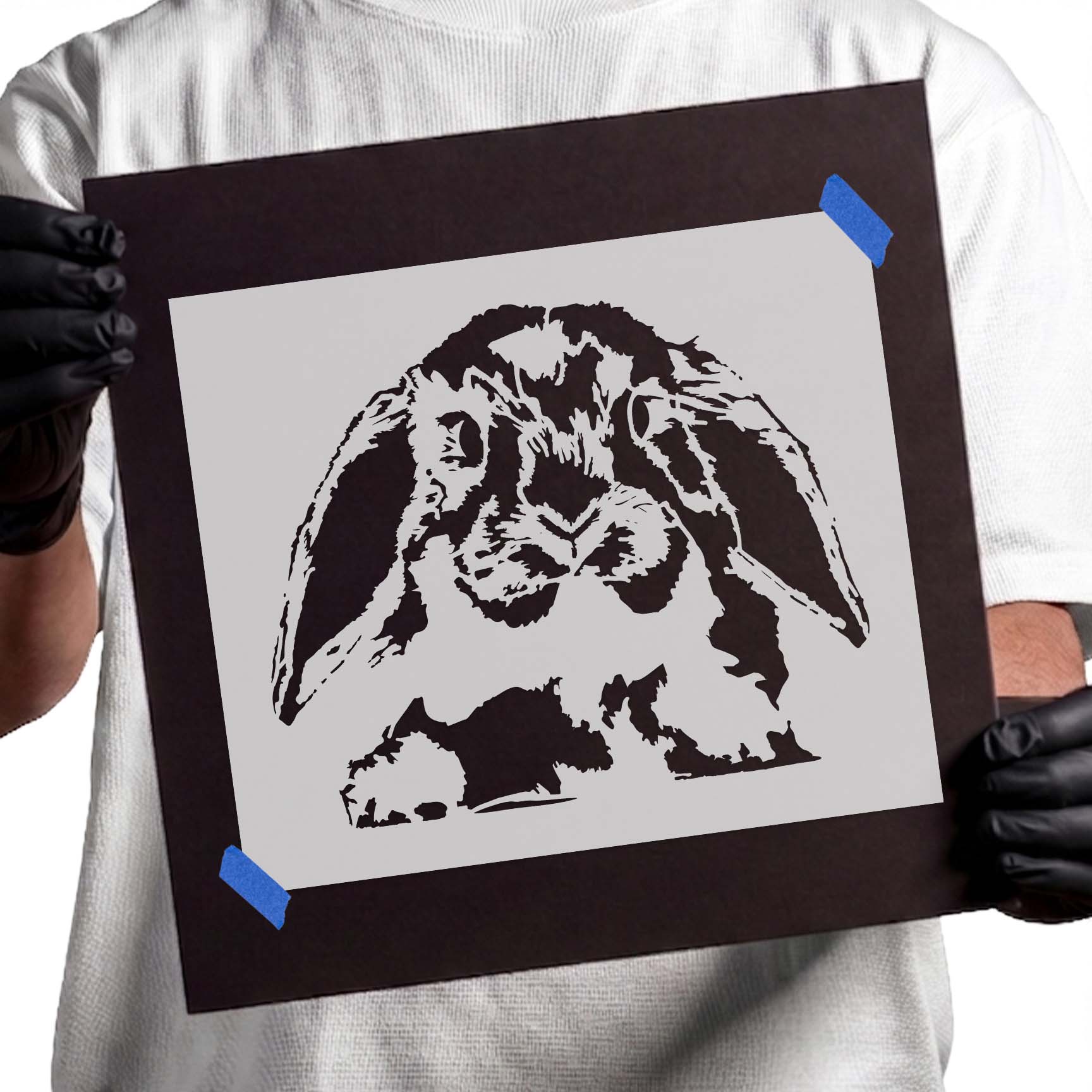 Cute Pet Rabbit Stencil