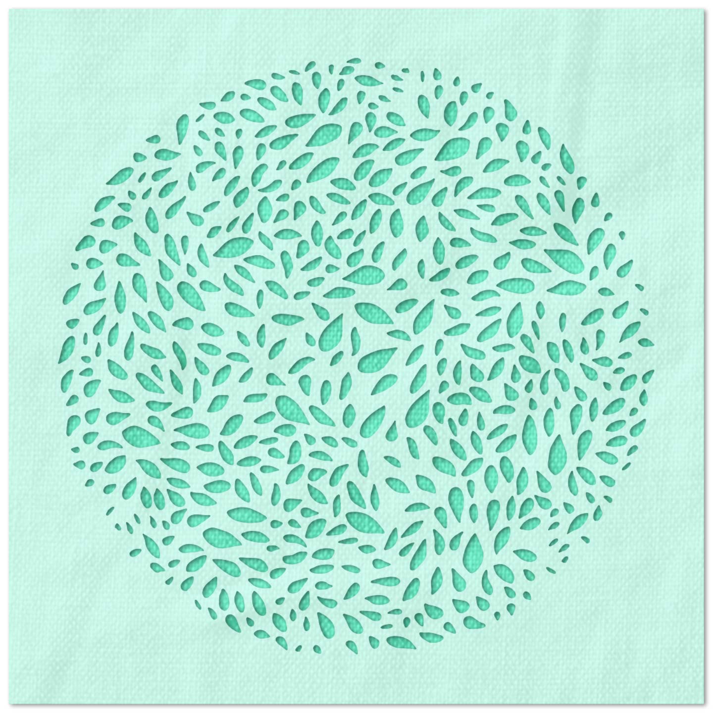 Damask Circular Leaf Pattern Stencil