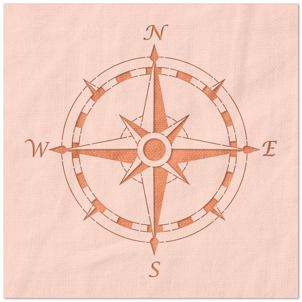 Detailed Compass Rose Stencil