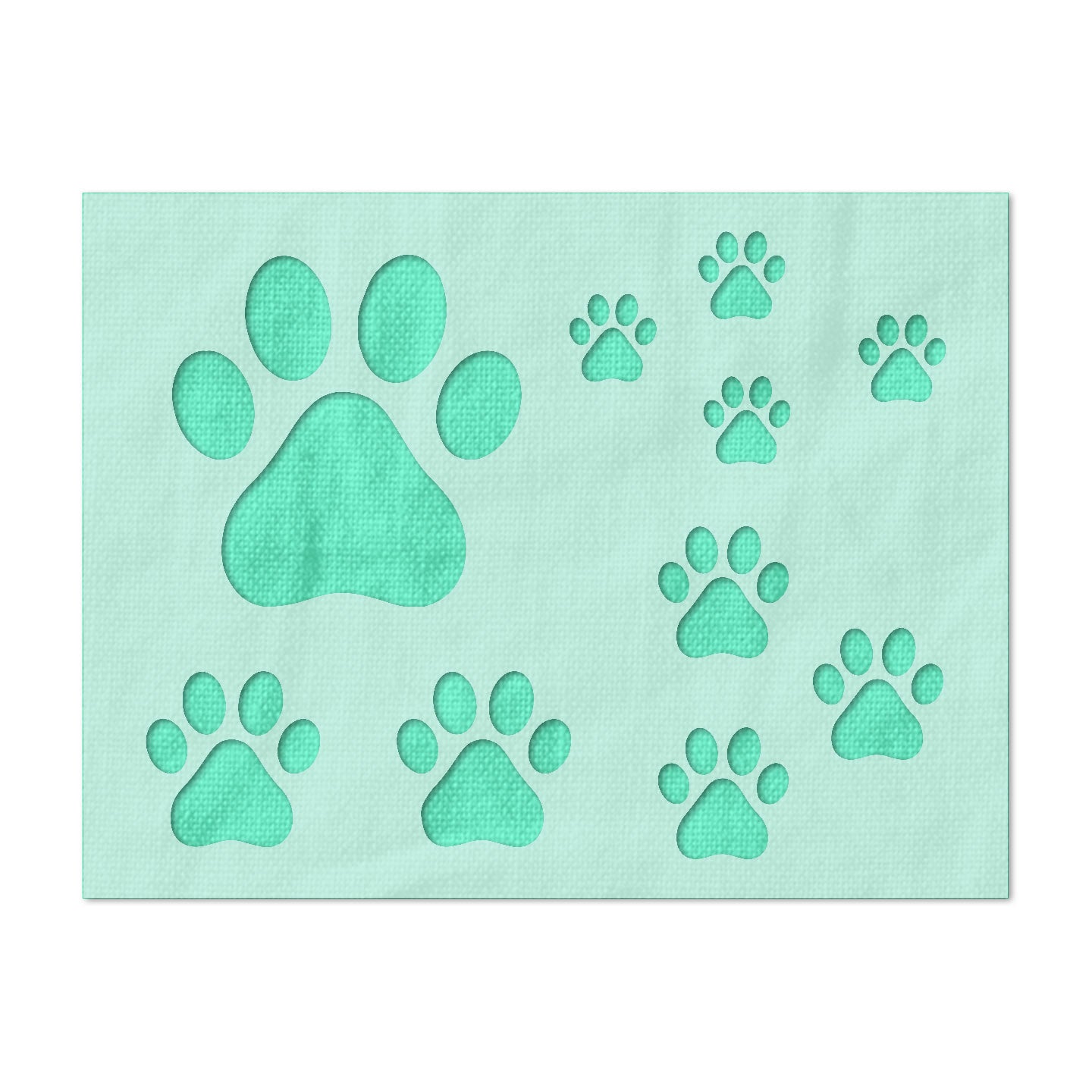 Dog and cat paw prints stencil