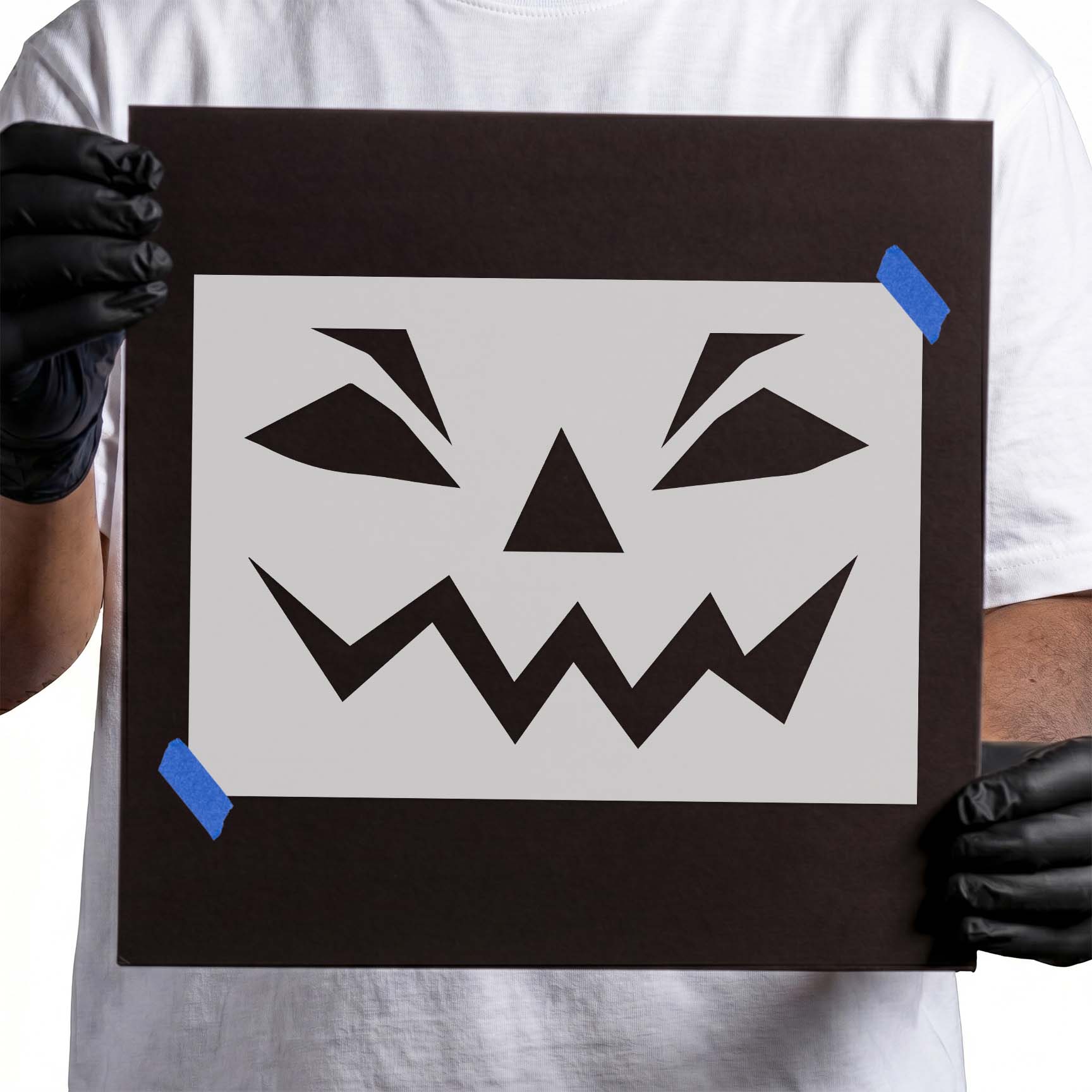Evil Jack O Lantern Face Stencil