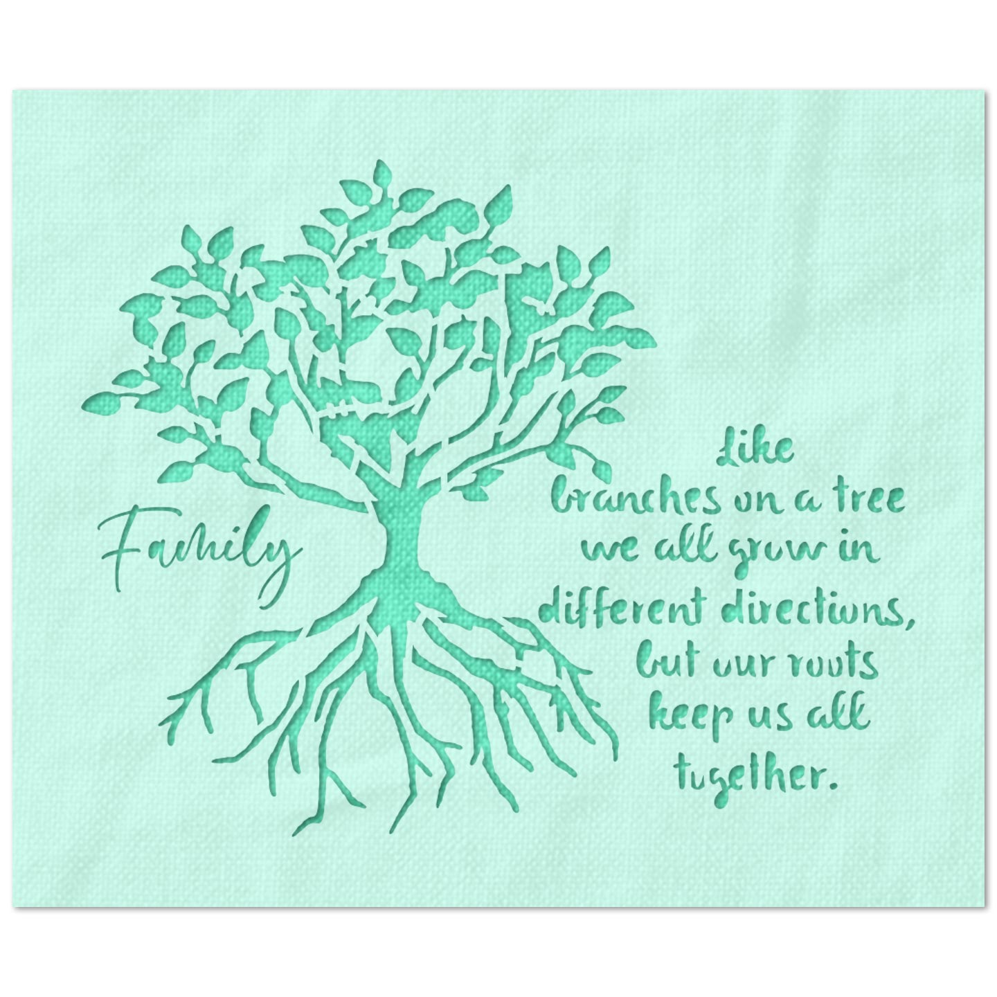 Family Tree Roots Keep Us Together Stencil