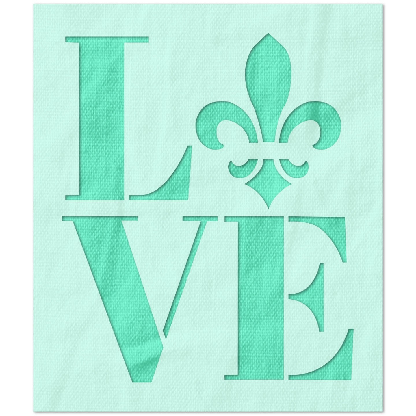 Love Square Text Stencil