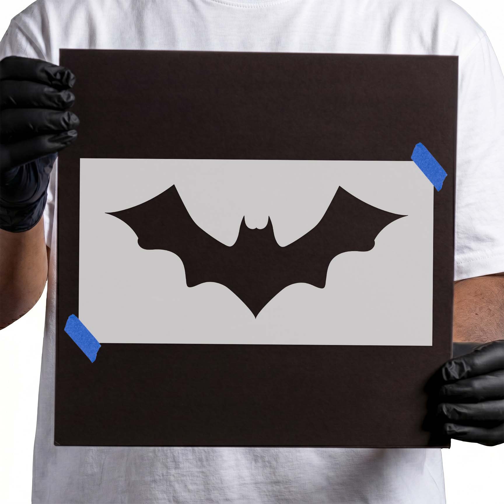 Flying Bat Symbol Stencil