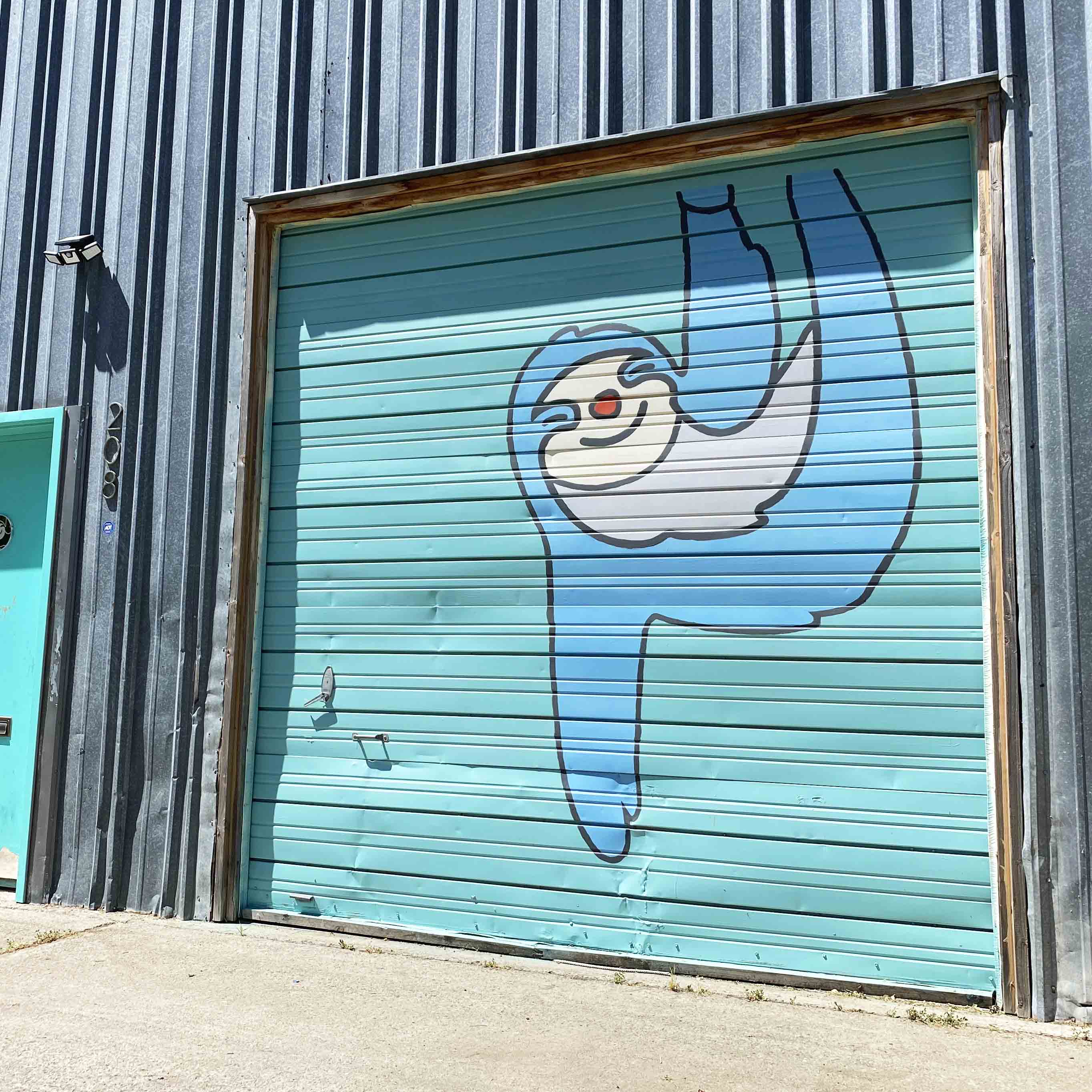Large Sloth Stencil on Garage Door