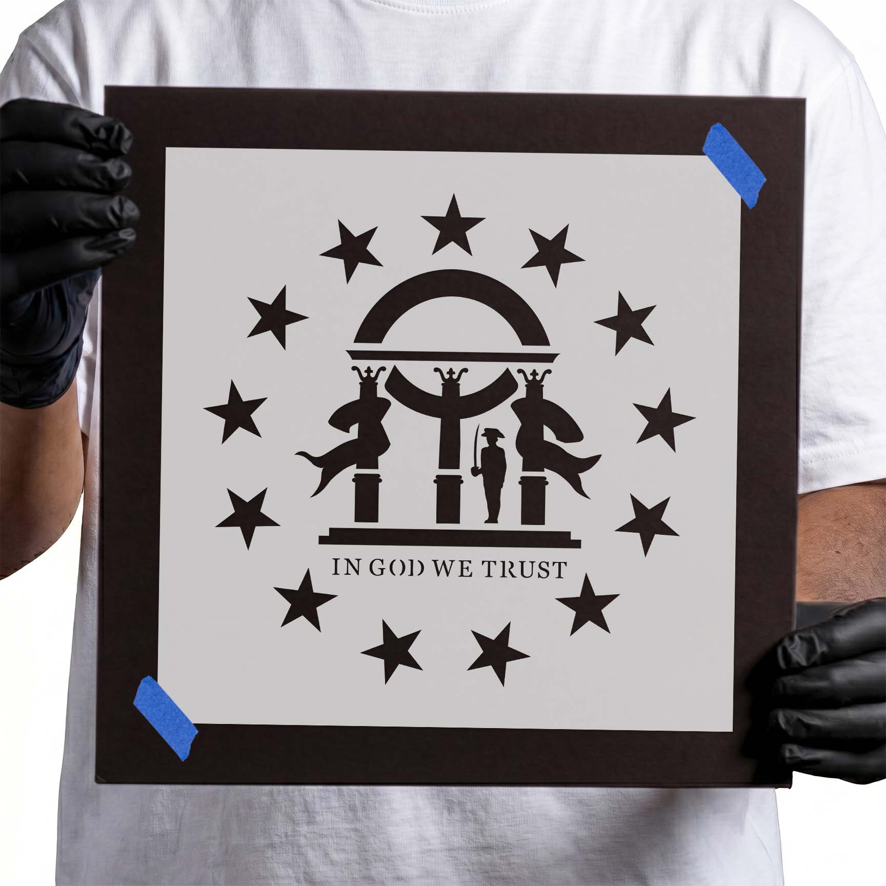 Georgia State Flag Stencil