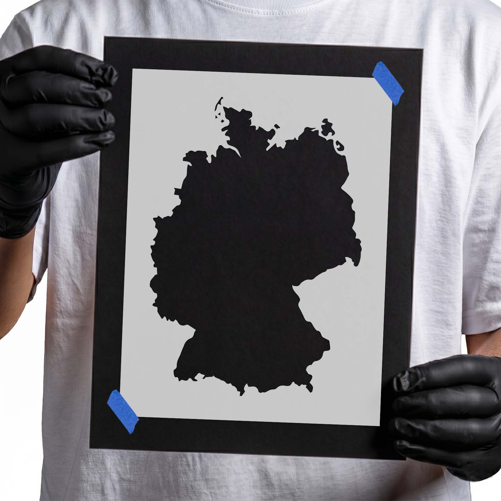 Germany map stencil showing distinctive European country silhouette