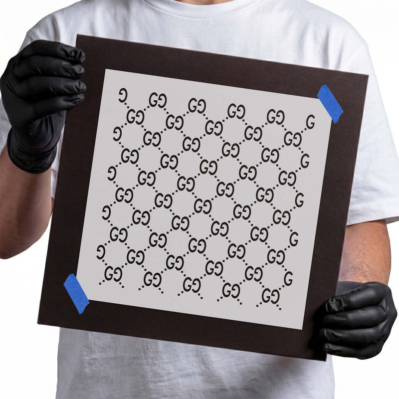 Gg Pattern Vector GG Pattern Stencil | Elevate Décor with Chic Geometric Style