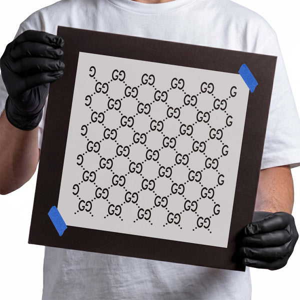 GG Pattern Stencil | Elevate Décor with Chic Geometric Style