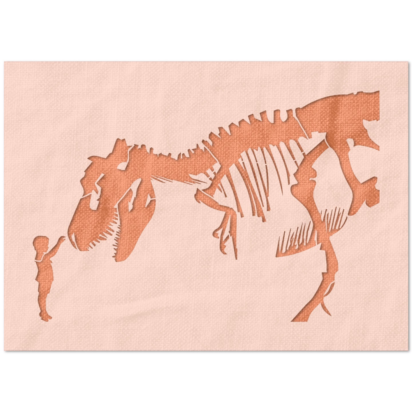 Girl and T-Rex Stencil