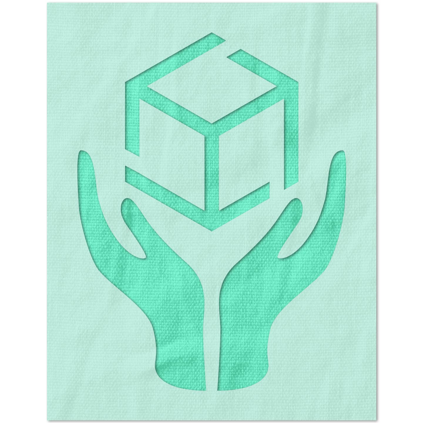 Handle With Care Symbol Stencil