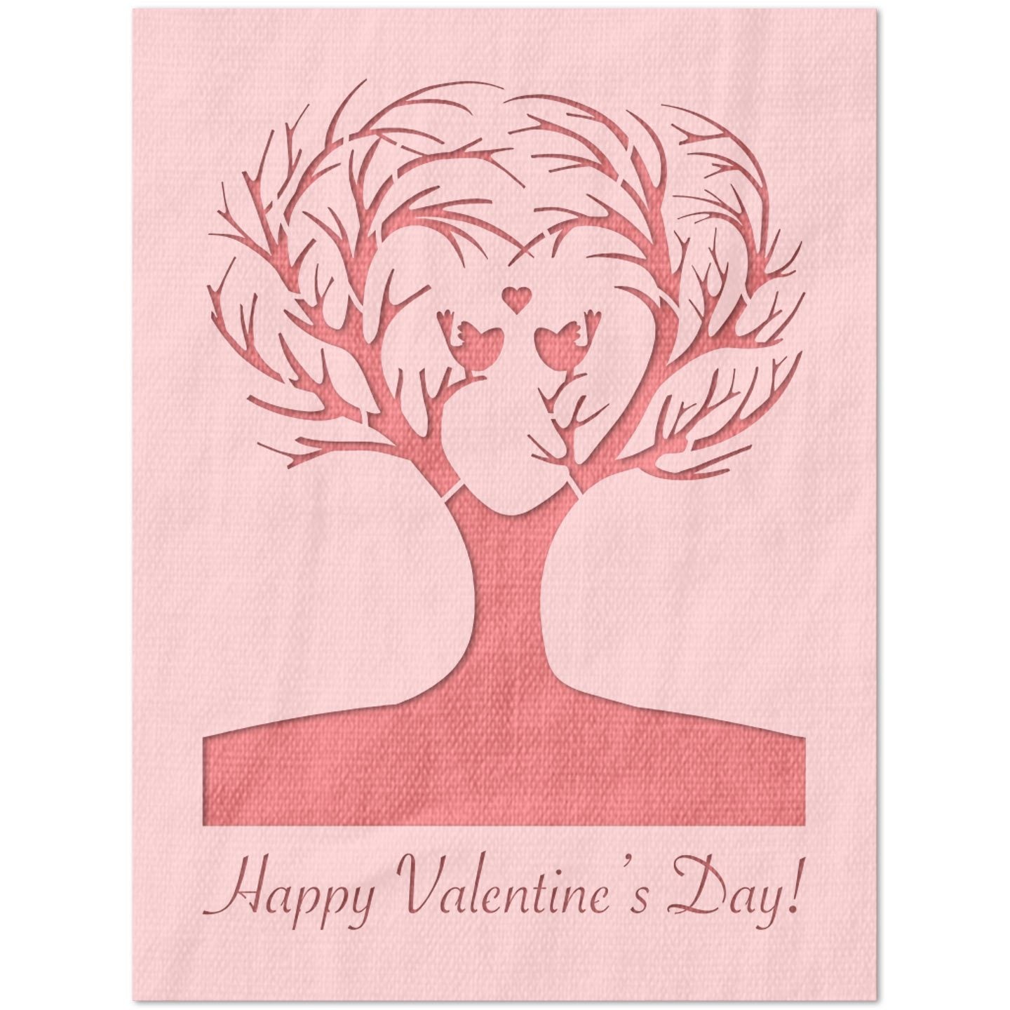 Happy Valentines's Day Tree of Love Stencil