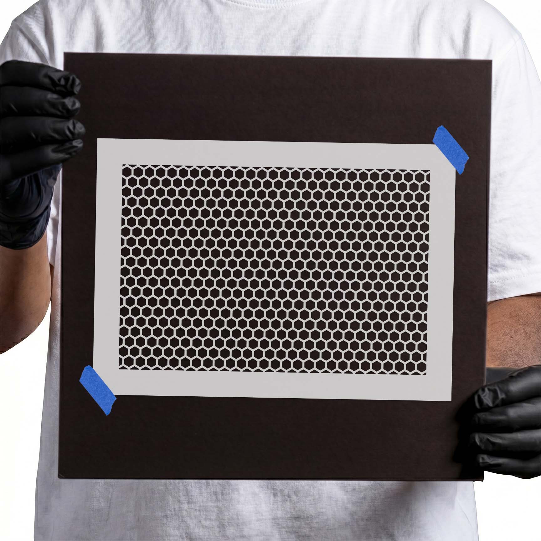 Hexagonal Honeycomb Pattern Stencil