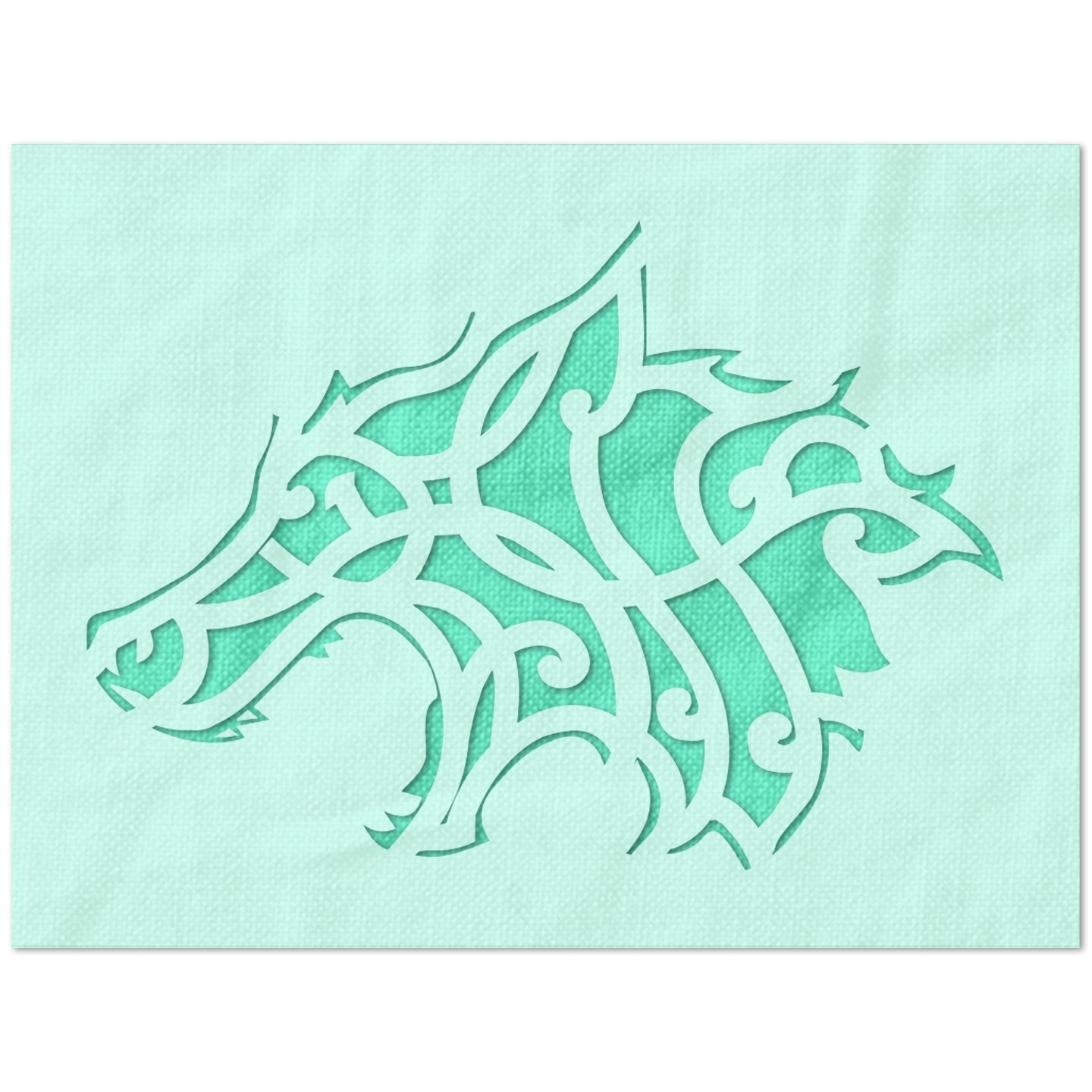Howling Wolf Head Stencil
