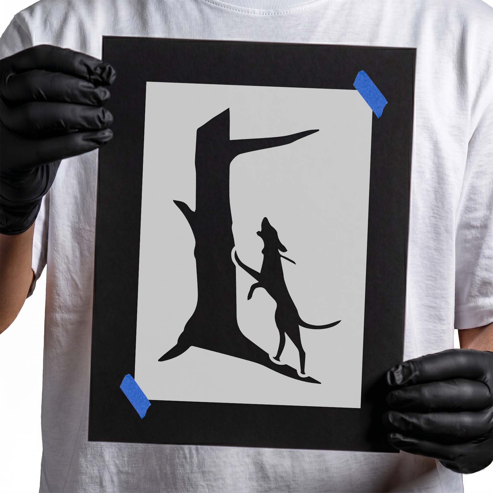 Hunting Dog  Tree Stencil