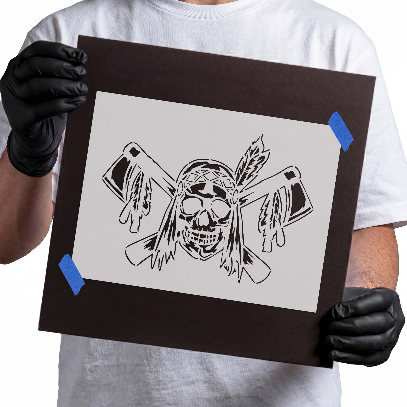 Indian Skull Stencil