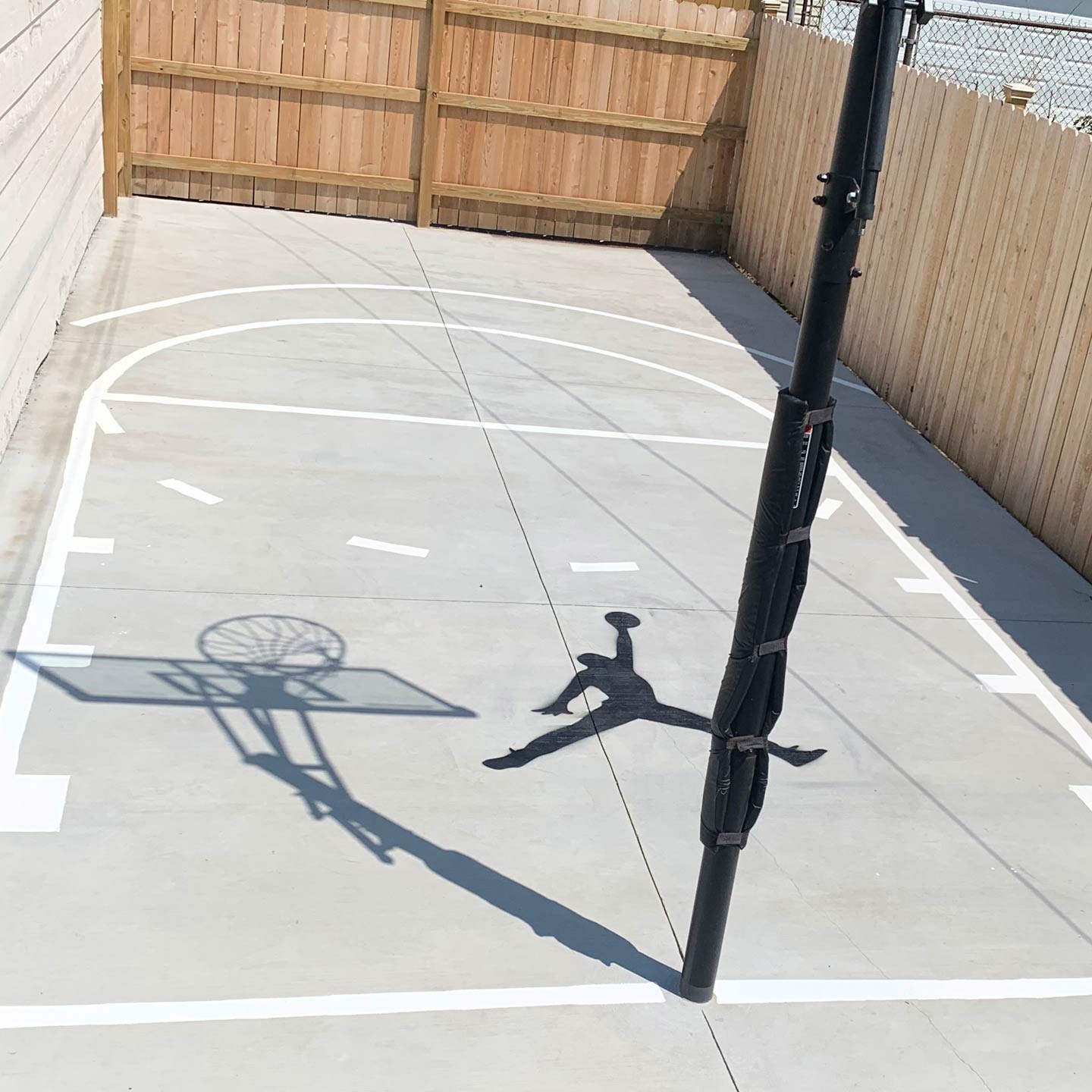 Jordan Jumpman Stencil on Basketball Court