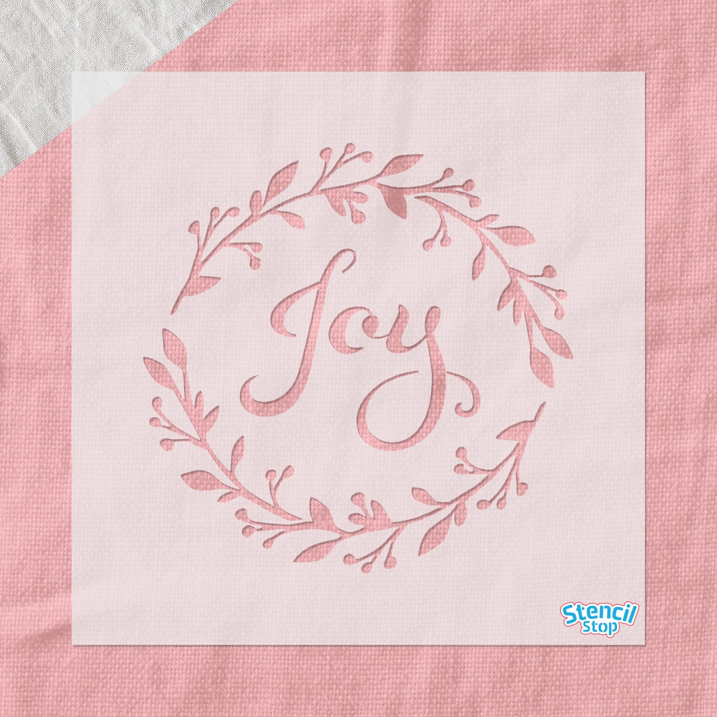 Joy Wreath Christmas Stencil