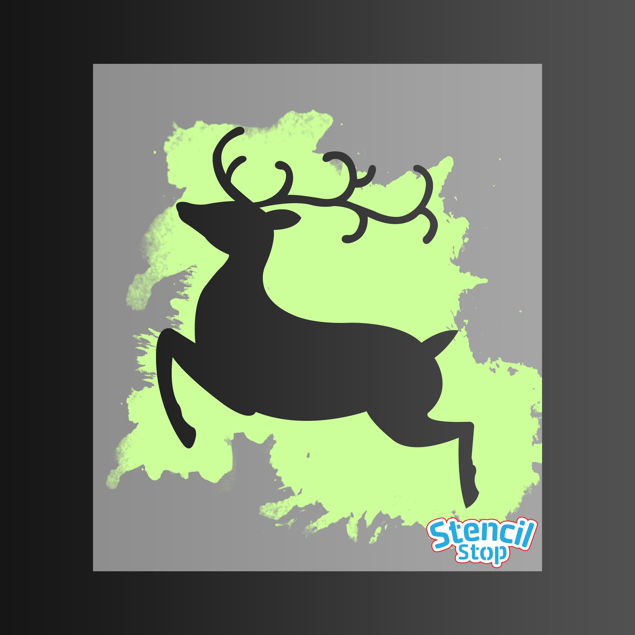 Jumping Reindeer Stencil