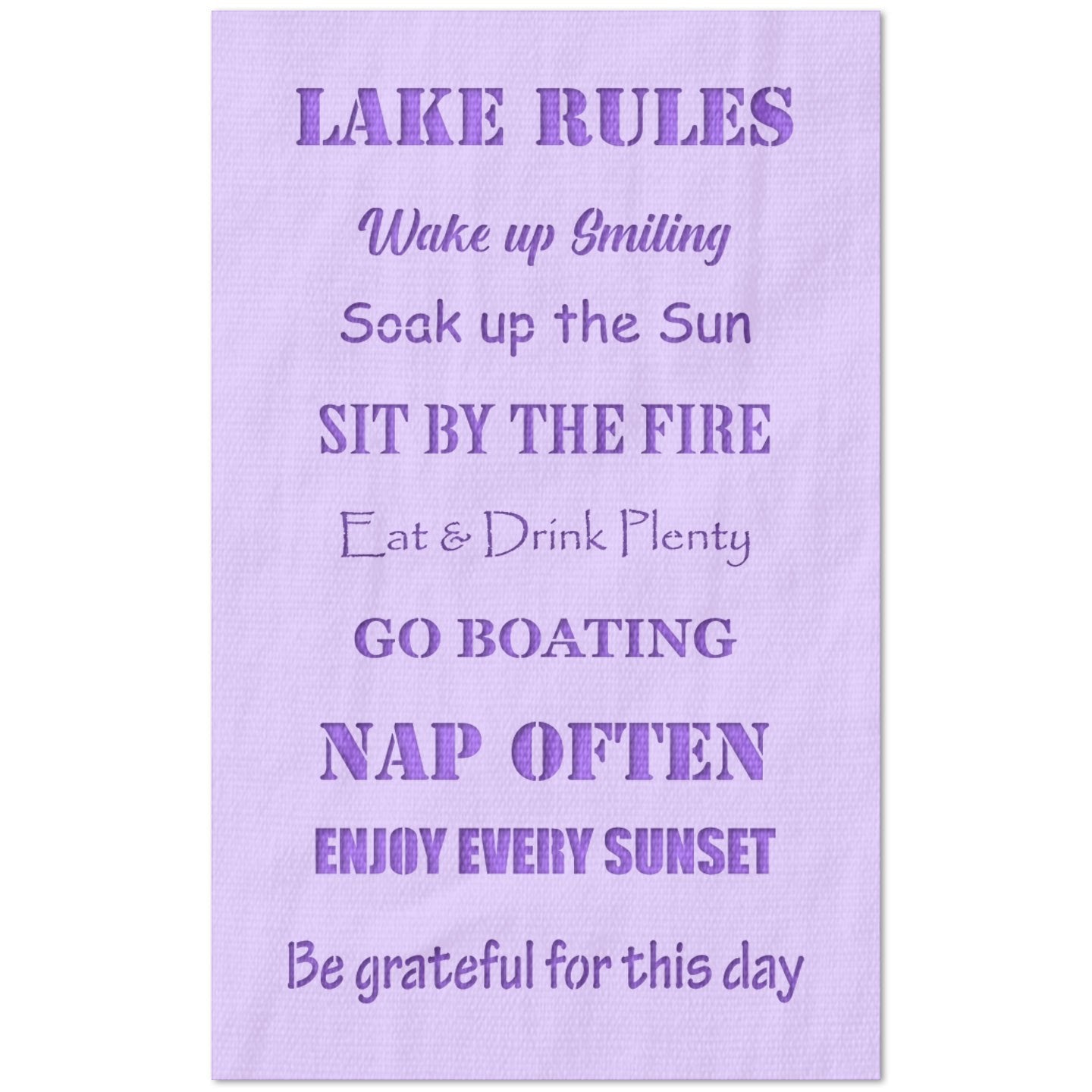 Lake Rules Stencil Stencil