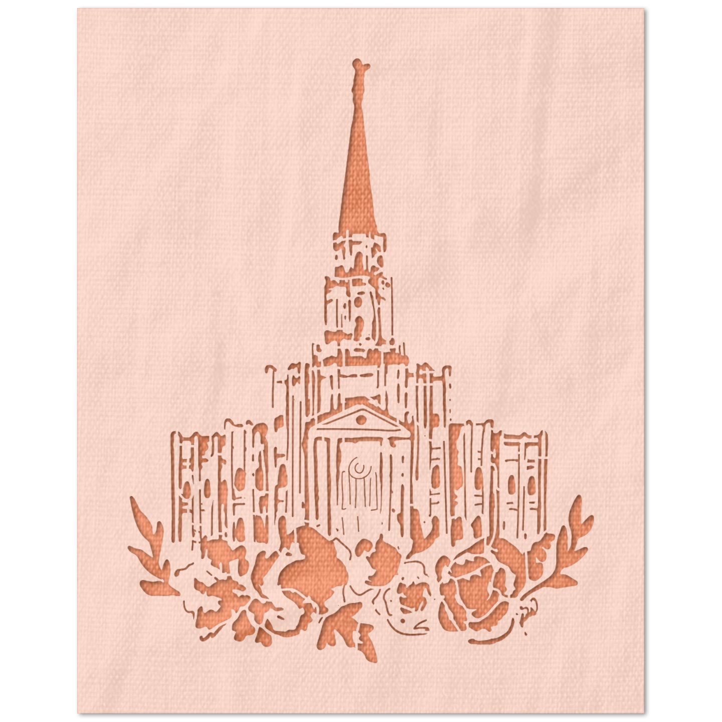 Latter Day Saints Temple Flowers Stencil