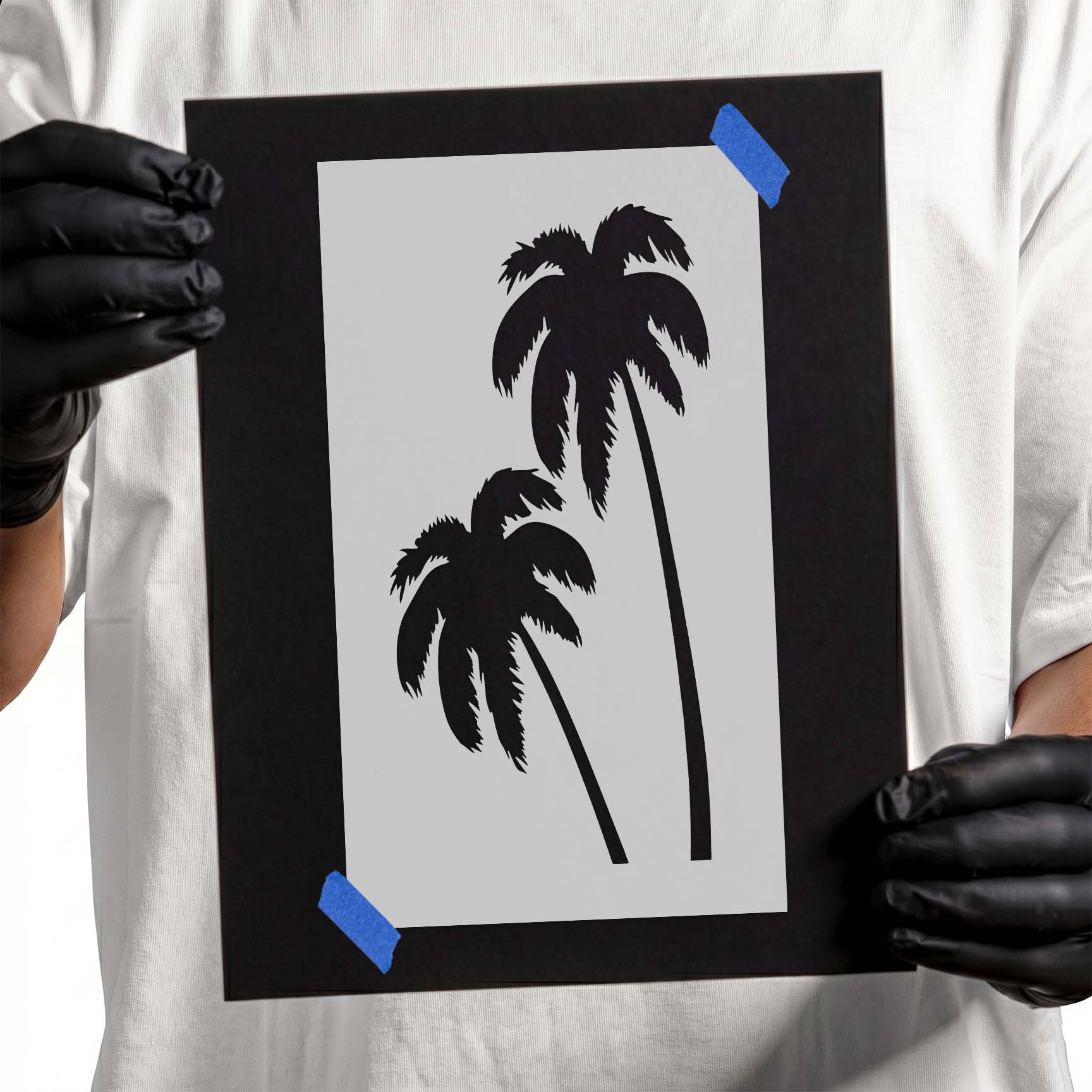 Leaning Palm Trees Stencil