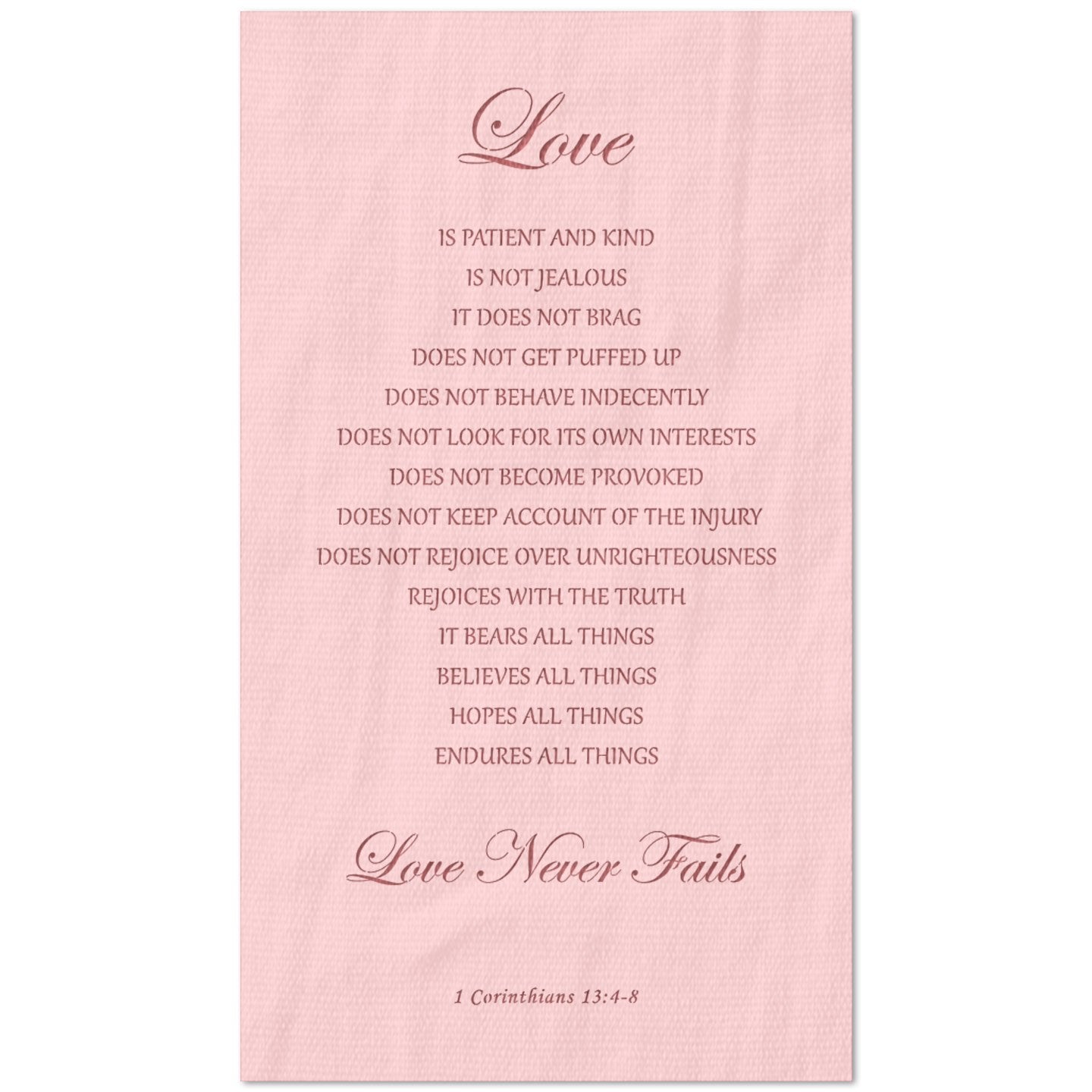 Love Never Fails Corinthians 13:4-8 Stencil