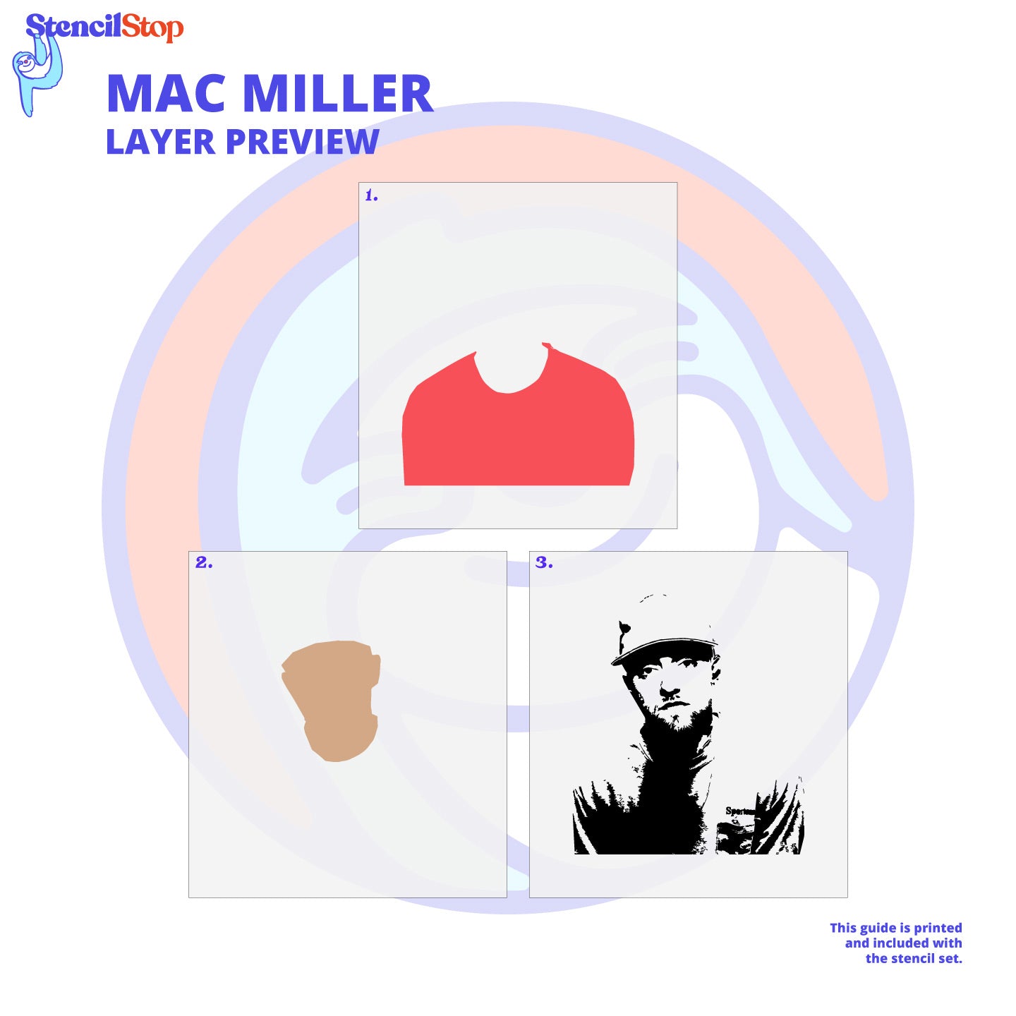 Mac Miller Layered Stencil Preview