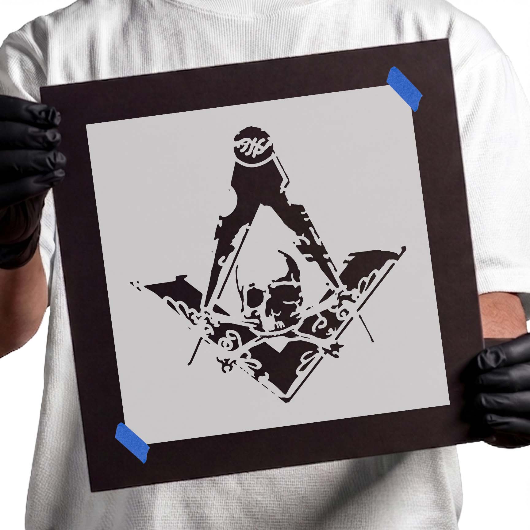 Masonic Skull and Crossbones Stencil