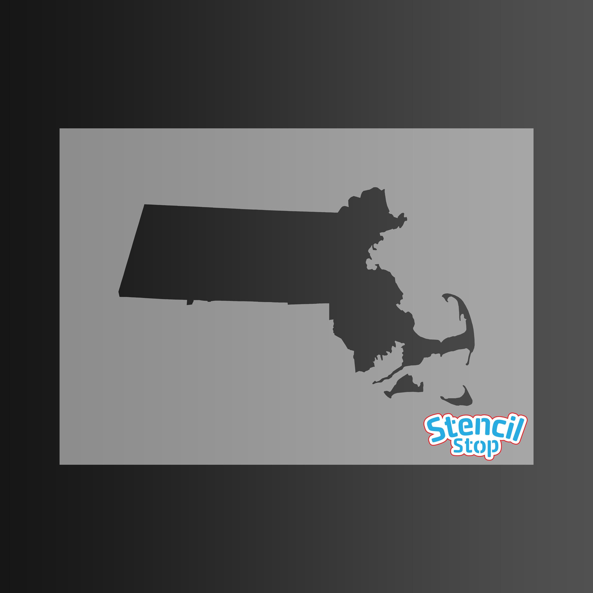 State of Massachusetts Shape Stencil
