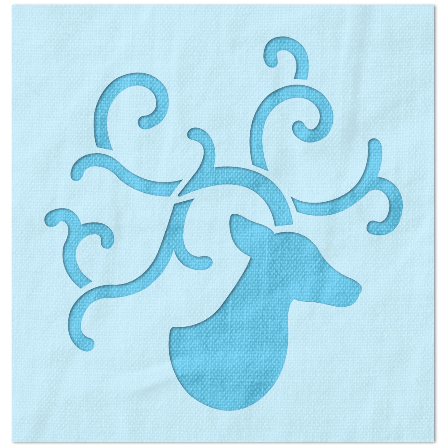 Swirly Antlers Reindeer Stencil