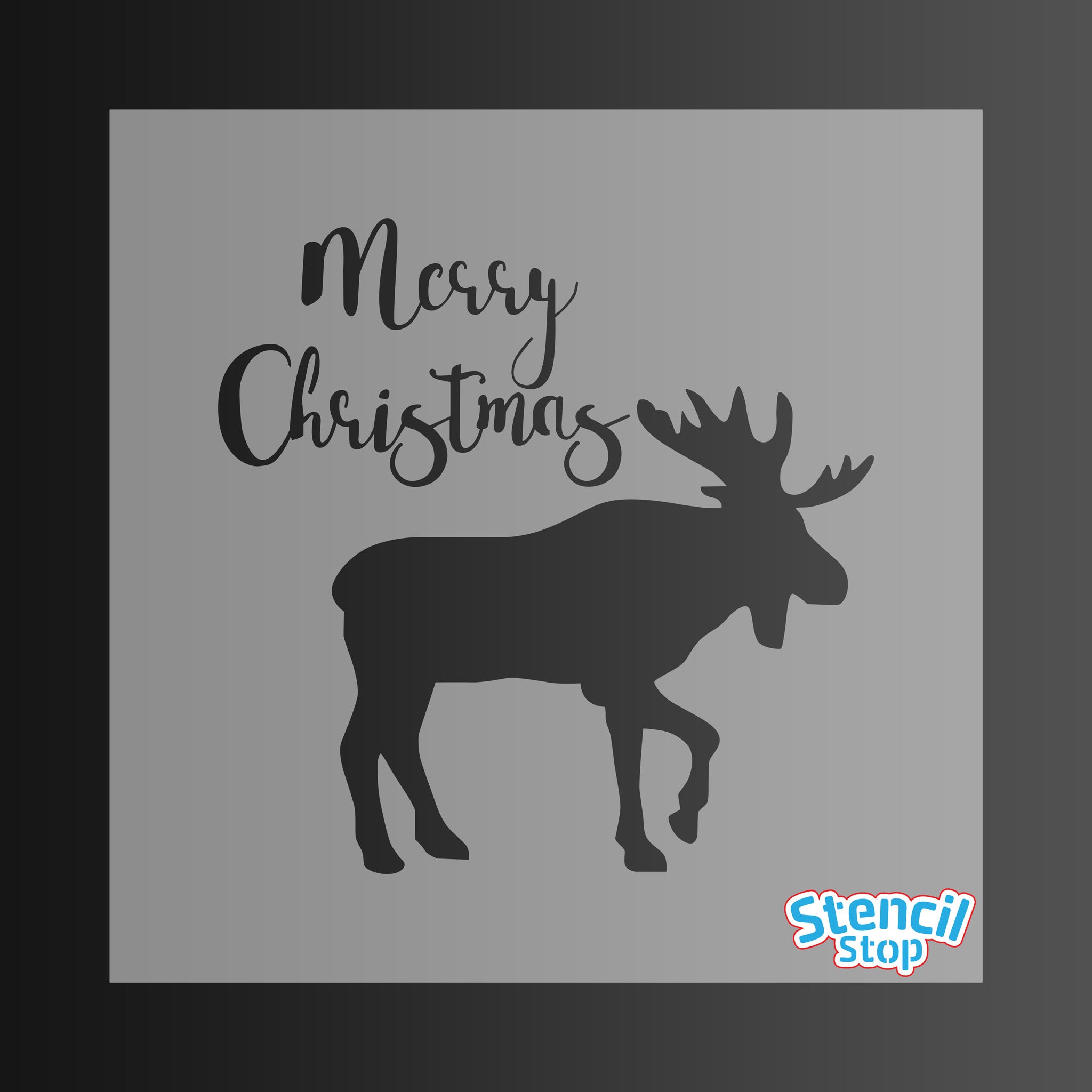 Merry Christmas Reindeer Stencil