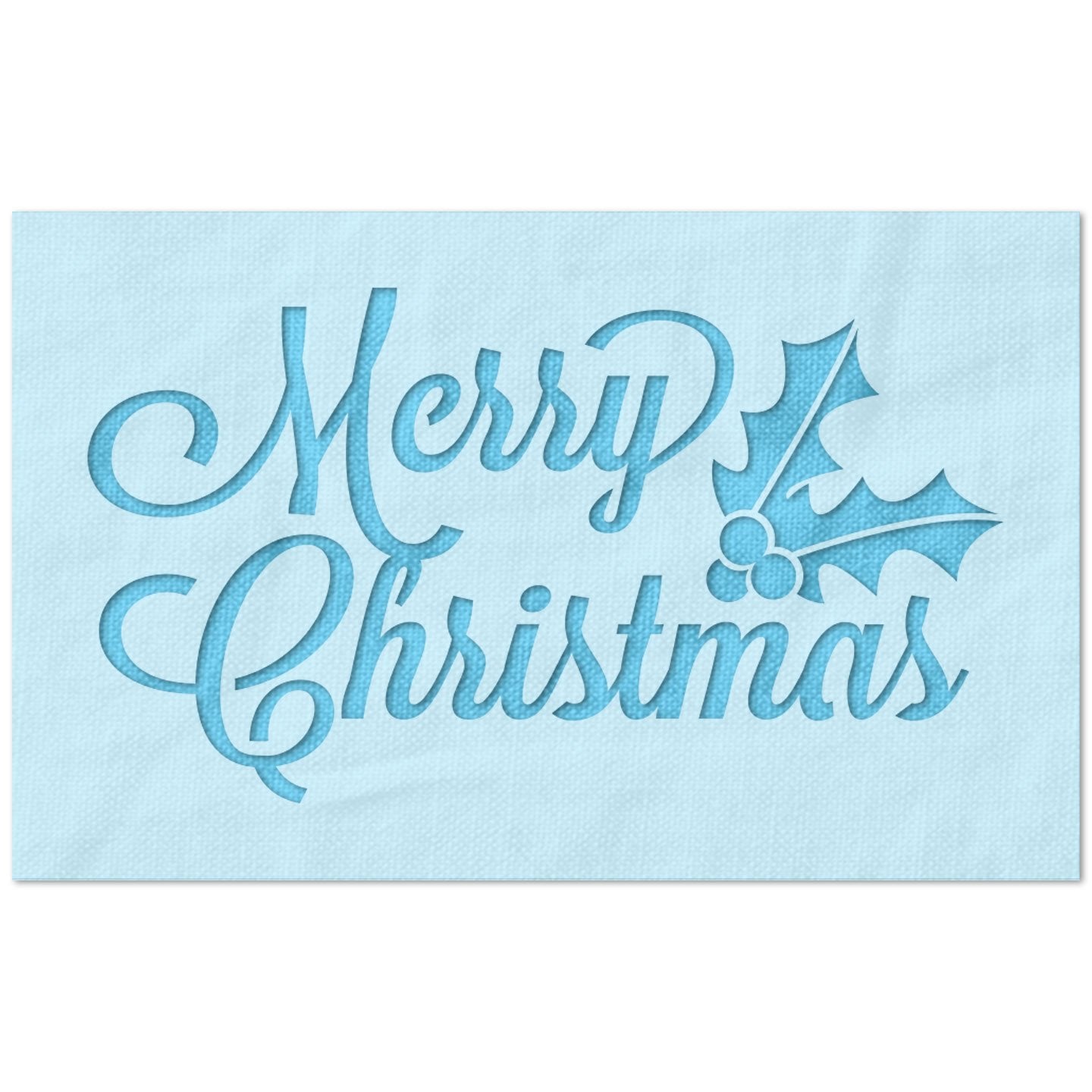 Merry Christmas with Mistletoe Stencil