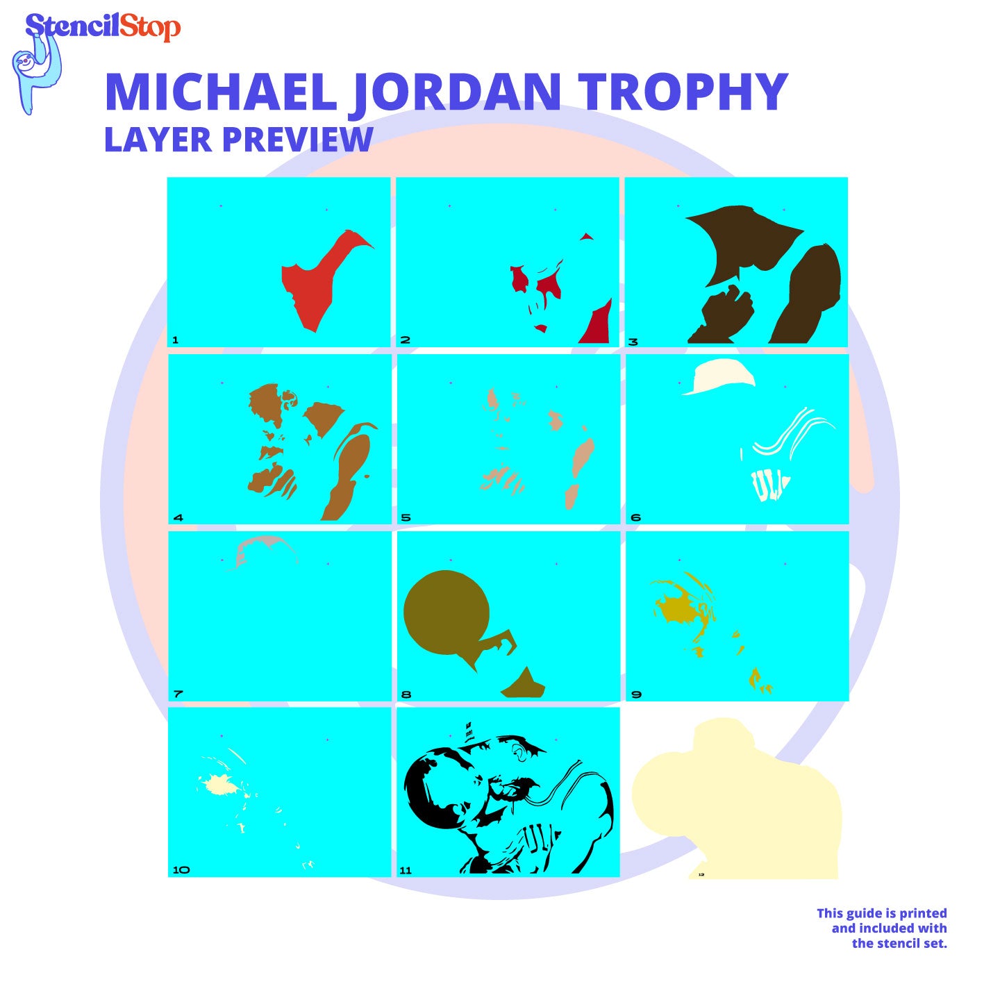 Michael Jordan Layered Stencil Preview
