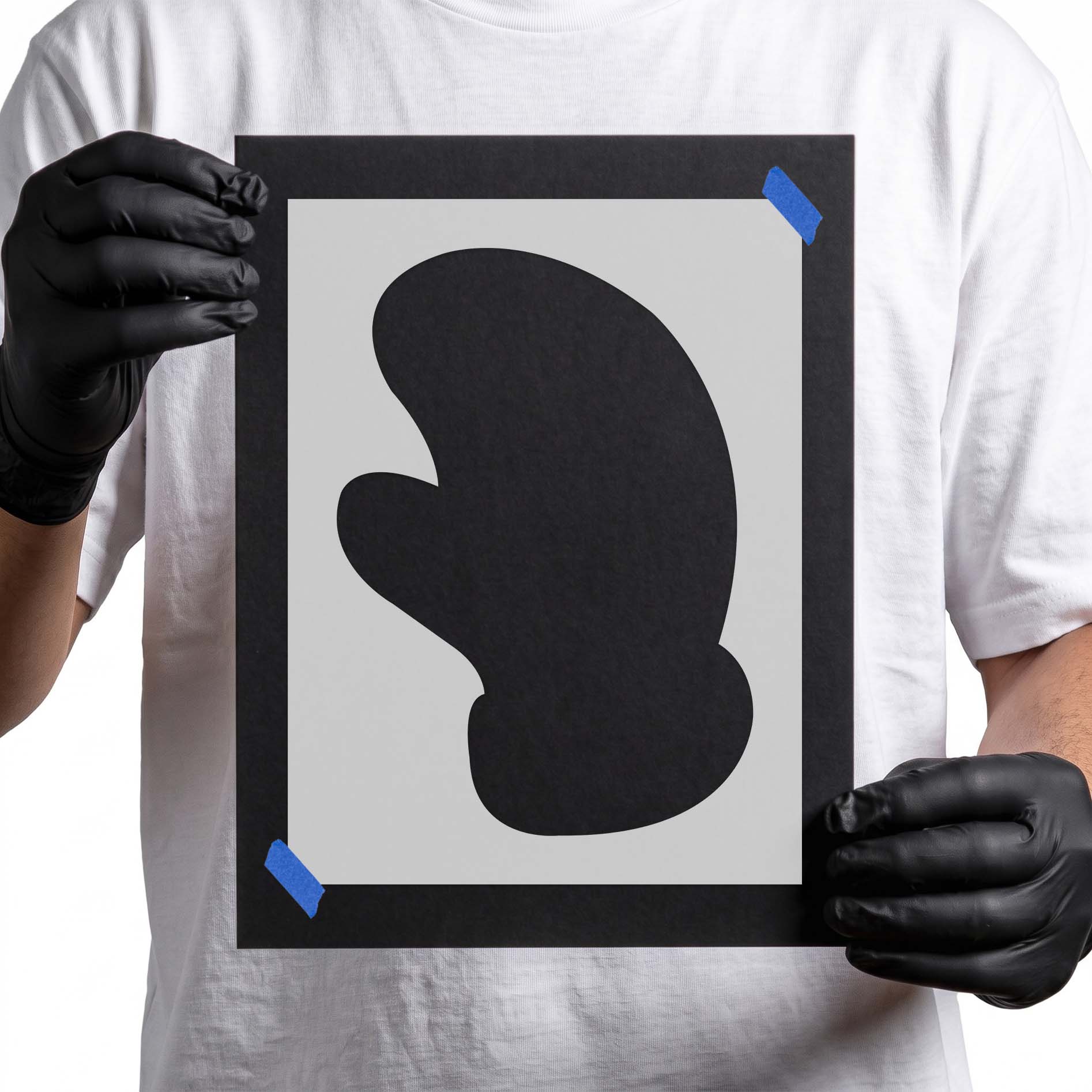 Classic rounded winter mitten silhouette stencil